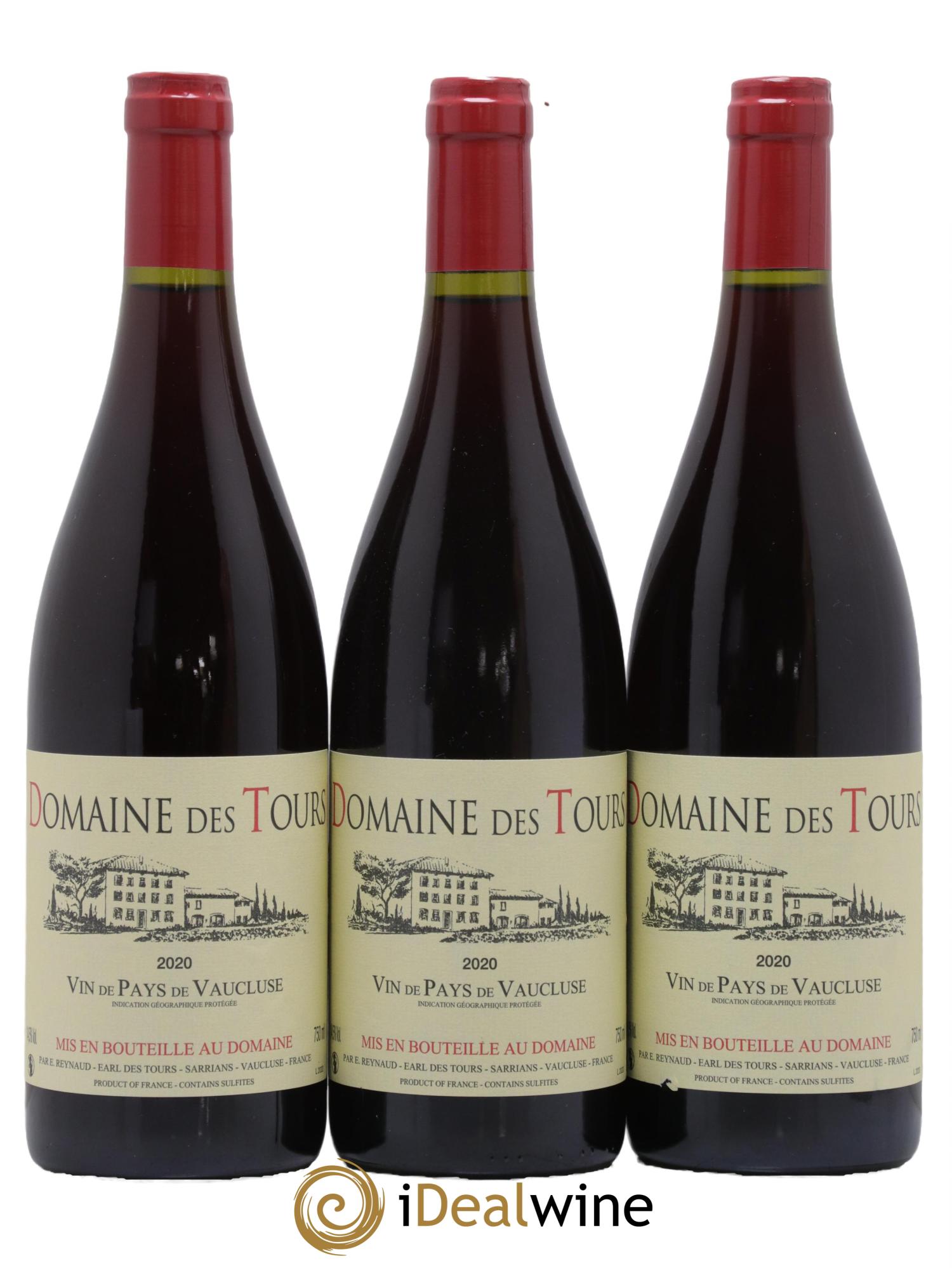 Vaucluse (Vin de Pays de Vaucluse) Domaine des Tours Emmanuel Reynaud 2020 - Lot de 3 bouteilles - 0