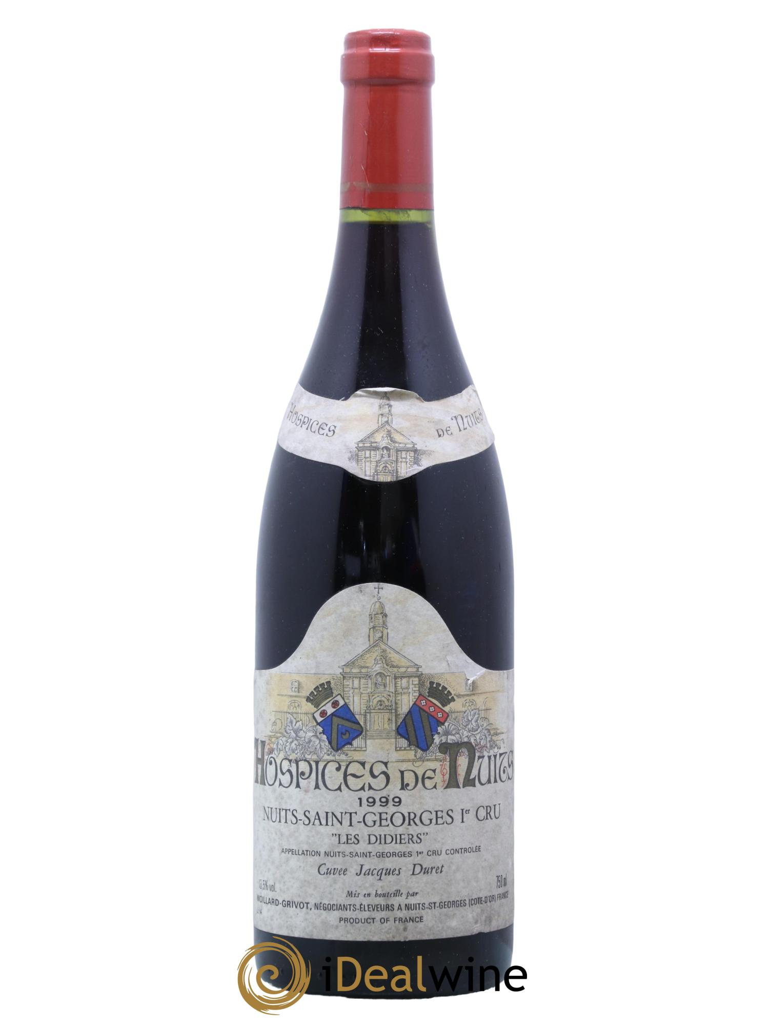 Nuits-Saint-Georges 1er Cru Hospices De Nuits Les Didiers Cuvée Jacques Duret Moillard Grivot 1999 - Lot de 1 bouteille - 0