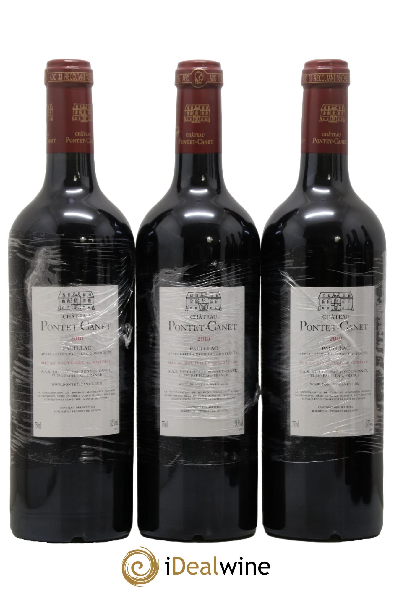Château Pontet Canet 5ème Grand Cru Classé 2010 - Lotto di 3 bottiglie - 1