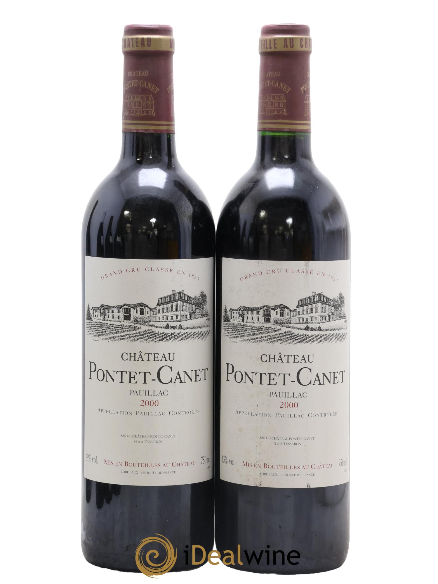 Château Pontet Canet 5ème Grand Cru Classé 2000 - Lot de 2 bouteilles - 0