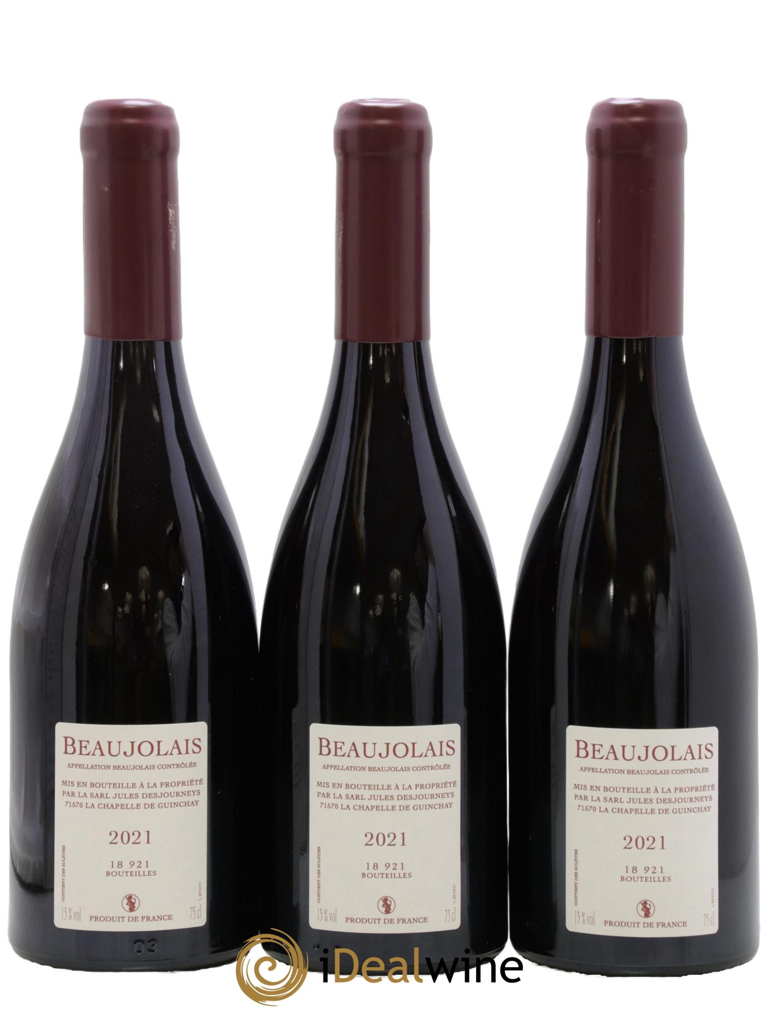 Beaujolais Jules Desjourneys 2021 - Posten von 3 Flaschen - 1