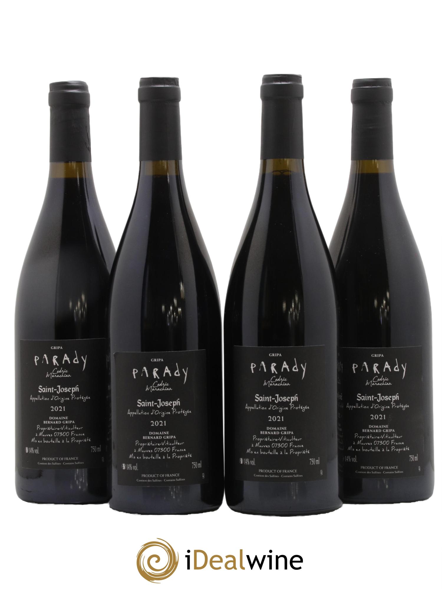 Saint-Joseph Parady Bernard Gripa (Domaine) 2021 - Lotto di 4 bottiglie - 1