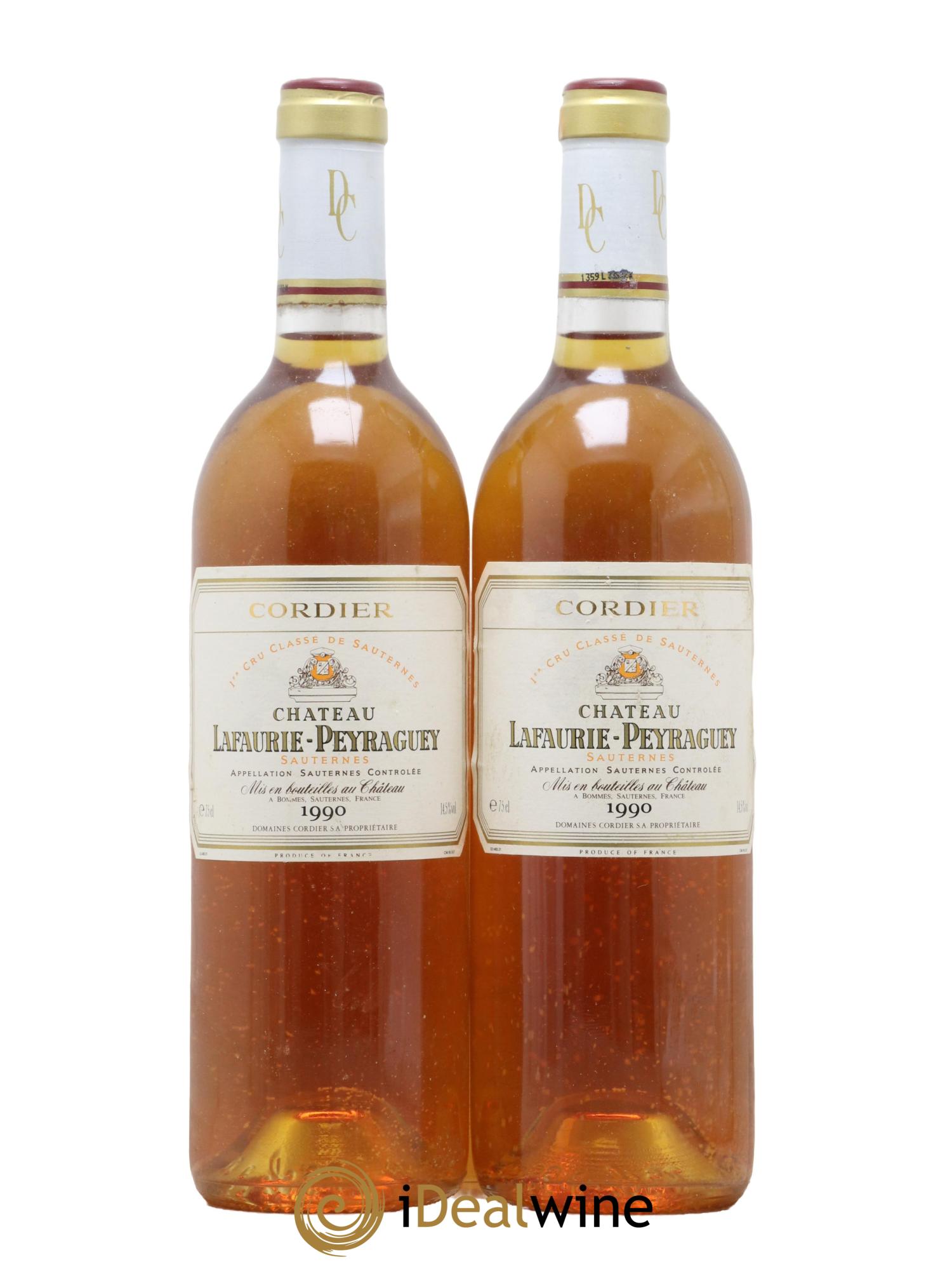 Château Lafaurie-Peyraguey 1er Grand Cru Classé 1990 - Posten von 2 Flaschen - 0
