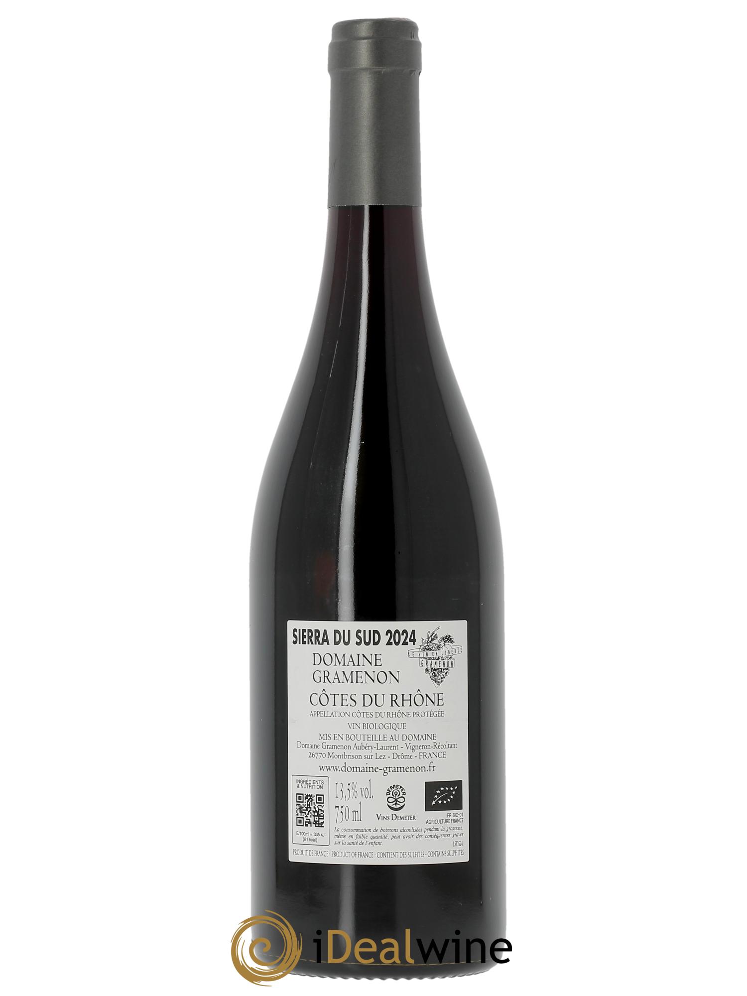 Côtes-du-Rhône Sierra du Sud Gramenon (Domaine)  2024 - Lot de 1 bouteille - 1