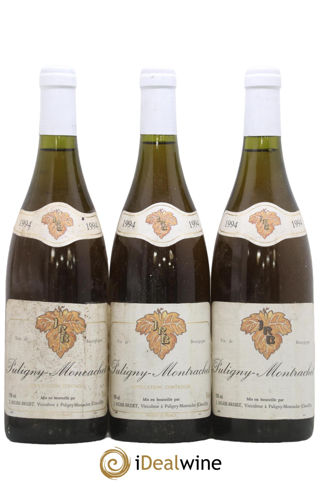 Puligny-Montrachet J. Riger Briset 1994 - Lot de 3 bouteilles - 0