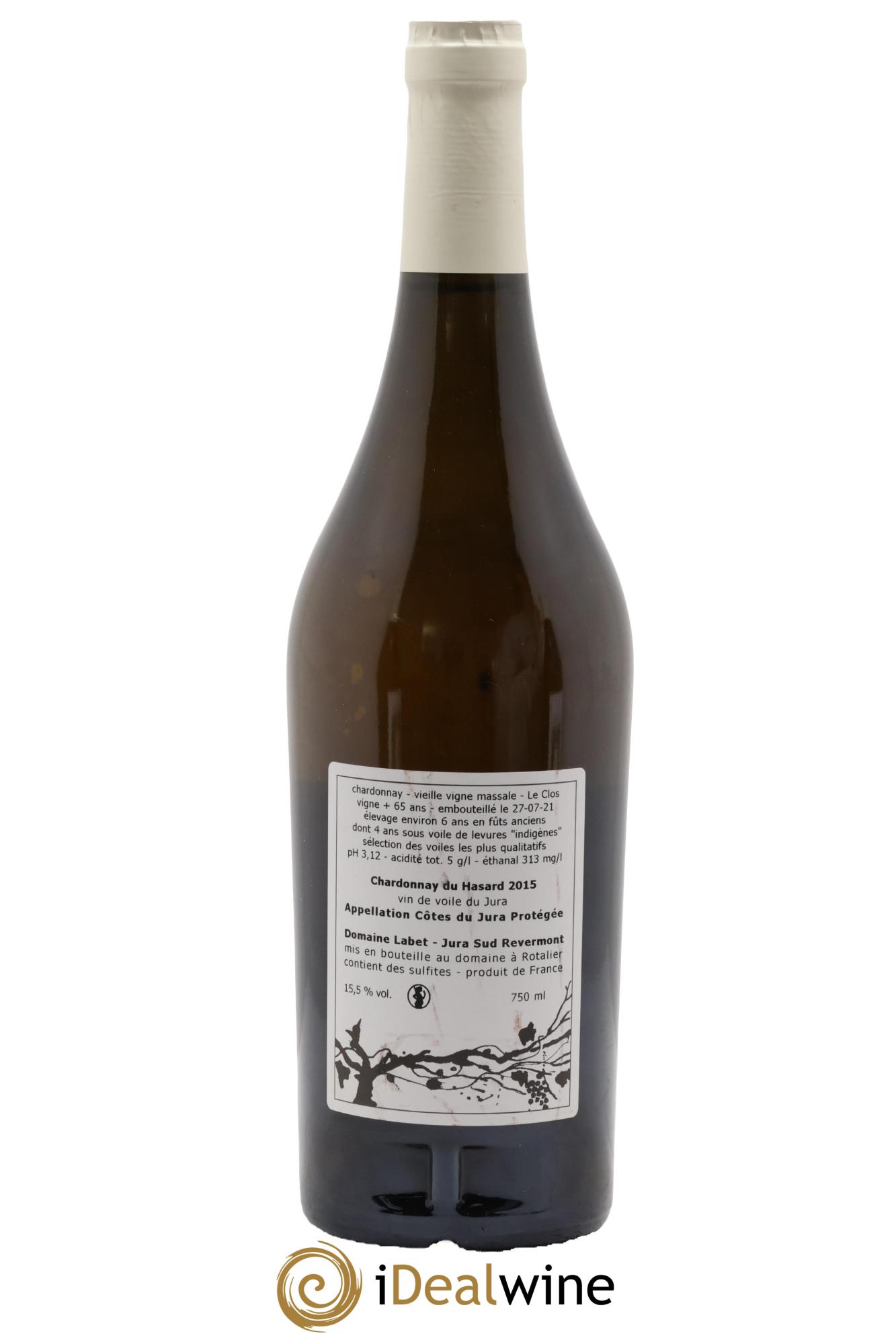 Côtes du Jura Vin de voile Chardonnay du Hasard Romain - Julien - Charline Labet 2015 - Posten von 1 Flasche - 1