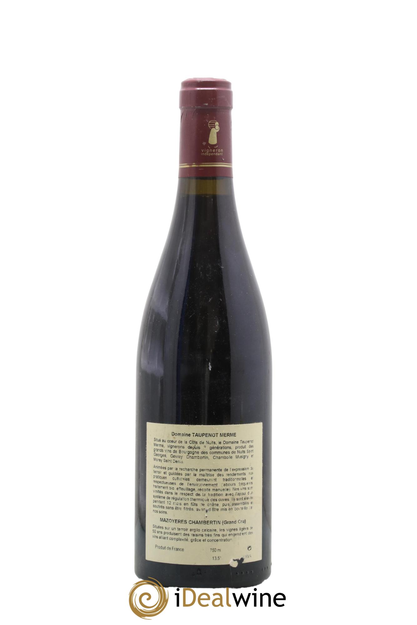 Mazoyères-Chambertin Grand Cru Taupenot-Merme 2001 - Lot de 1 bouteille - 1
