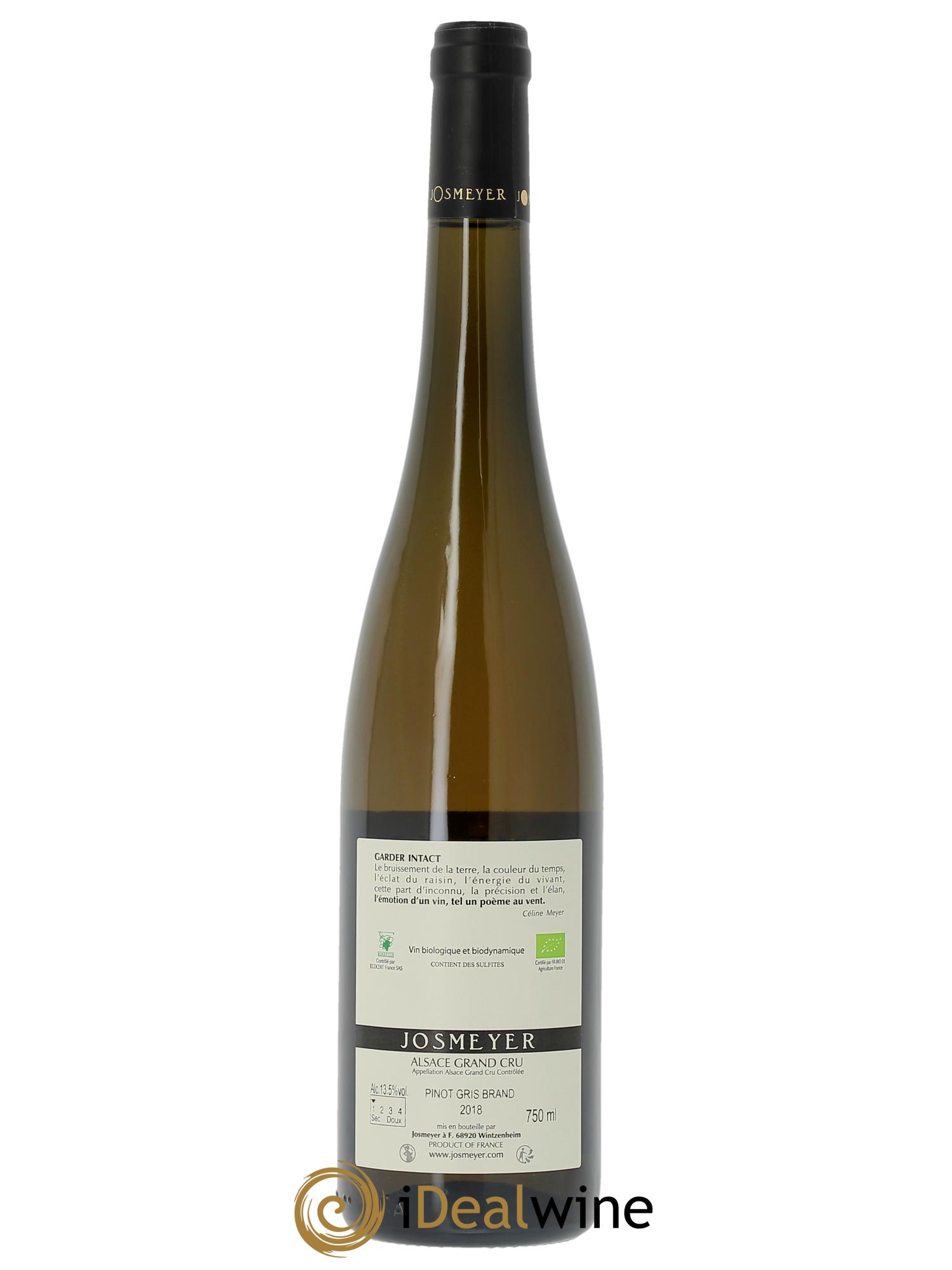 Alsace Pinot Gris Grand Cru Brand Josmeyer (Domaine)  2018 - Lot of 1 bottle - 1