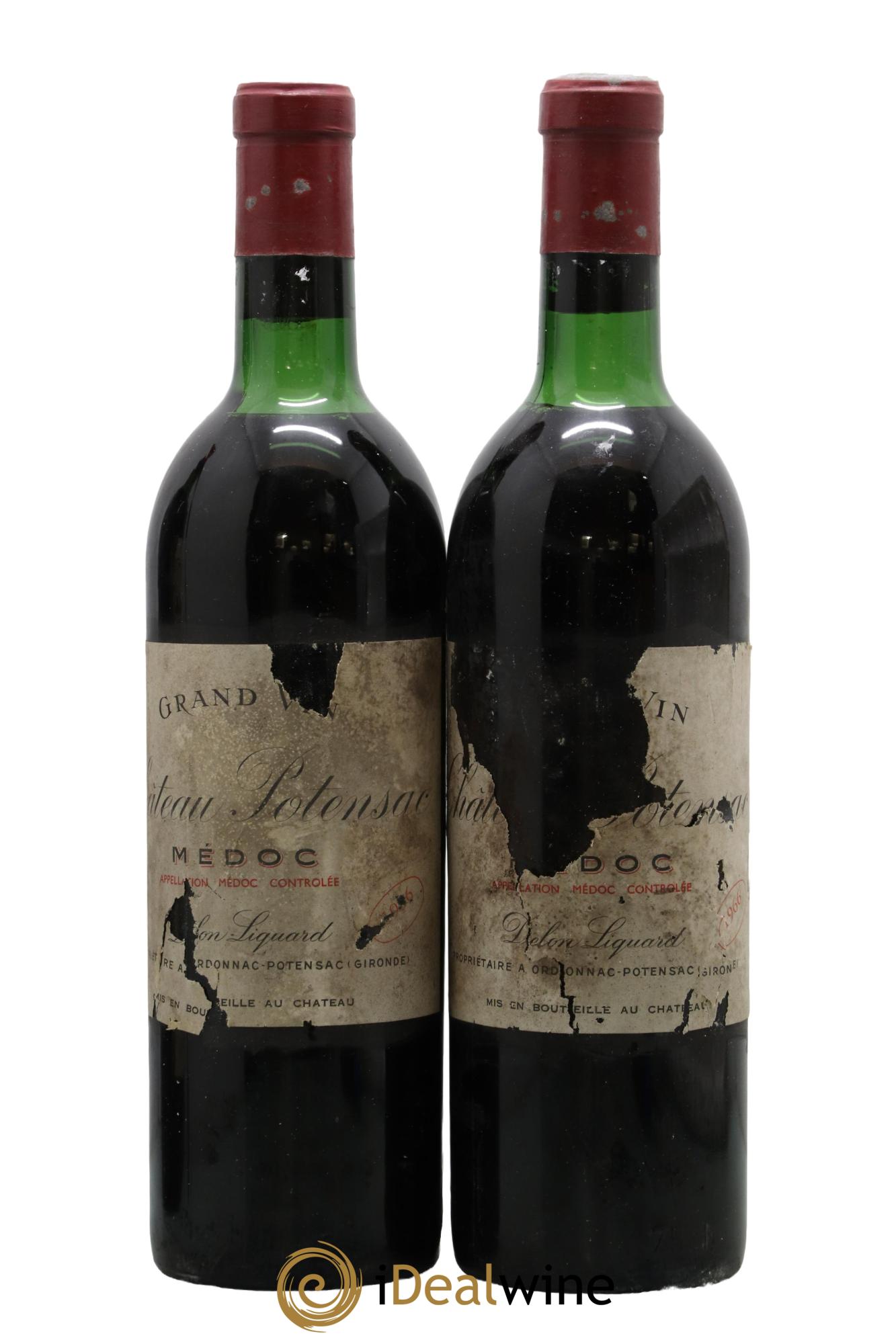 Château Potensac 1966 - Lot de 2 bouteilles - 0