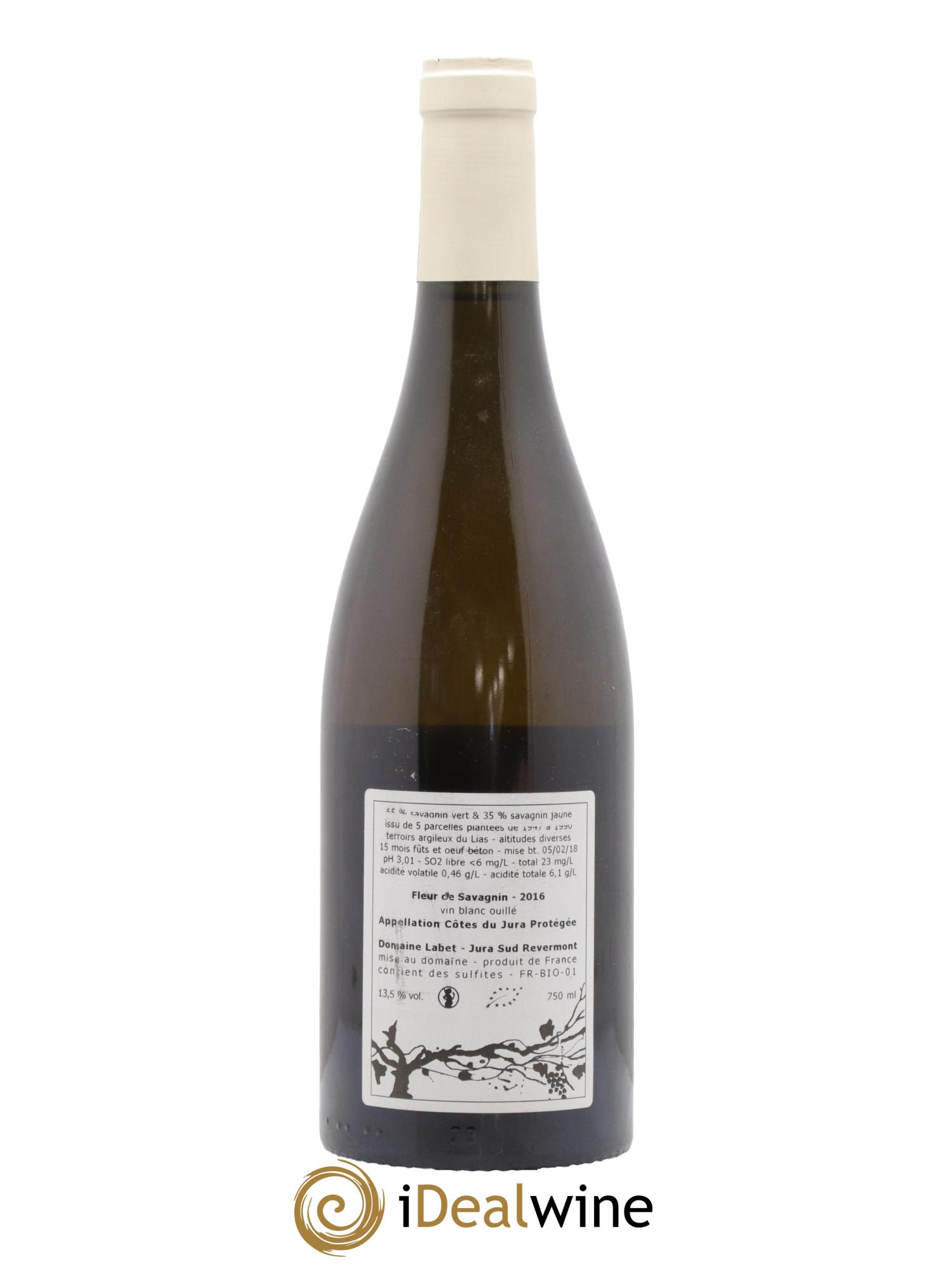 Côtes du Jura Fleur de Savagnin Romain - Julien  - Charline Labet 2016 - Lot de 1 bouteille - 1