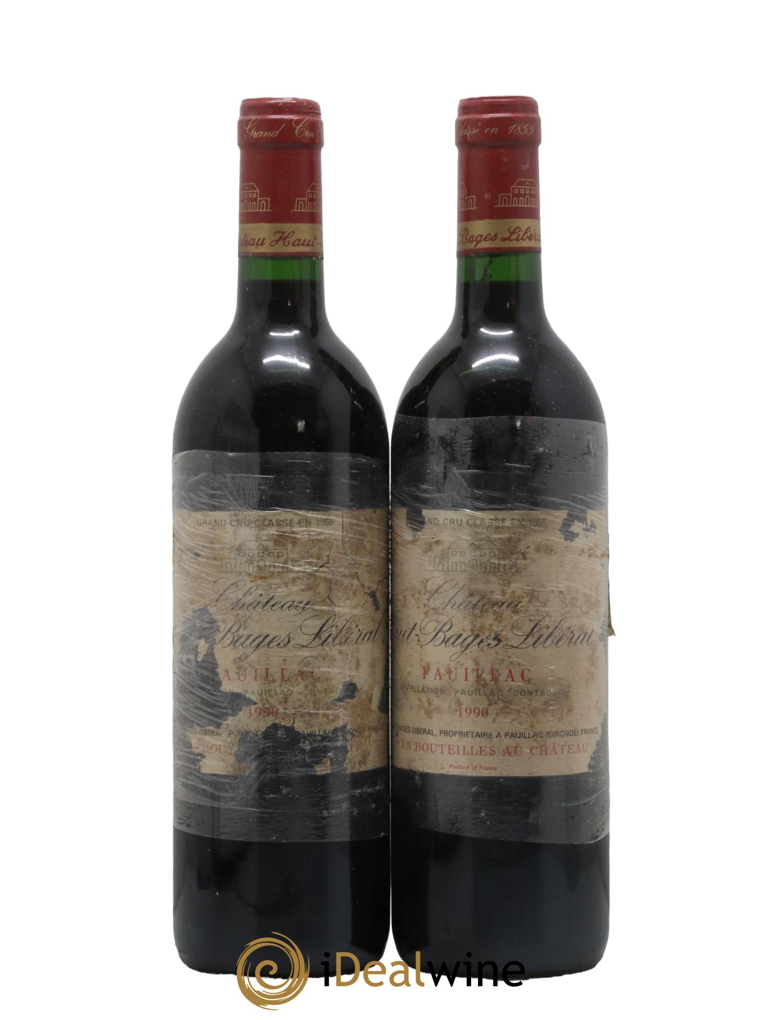Château Haut Bages Libéral 5ème Grand Cru Classé 1990 - Lot de 2 bouteilles - 0