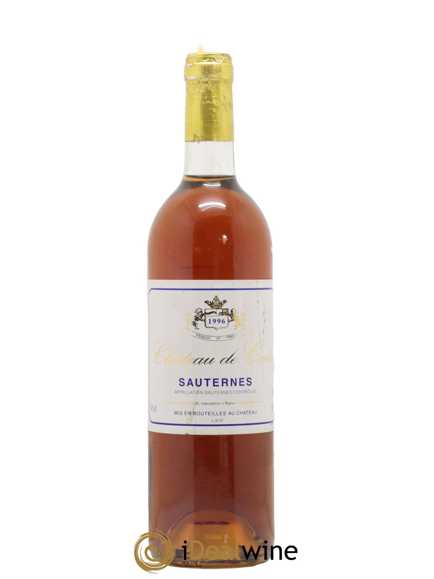 Sauternes Château De Carles 1996 - Lot de 1 bouteille - 0