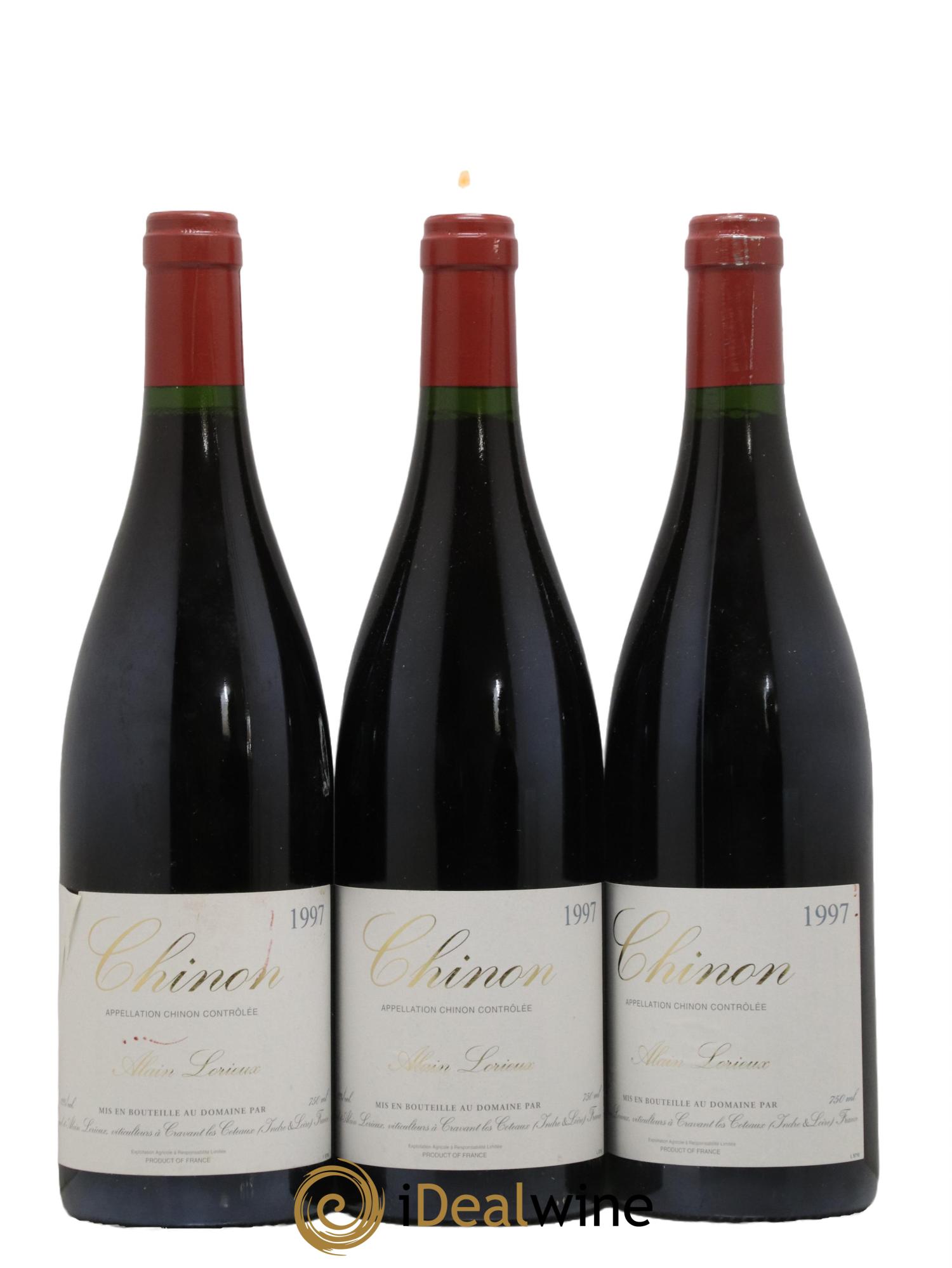 Chinon Domaine Alain Lorieux 1997 - Lot de 3 bouteilles - 0