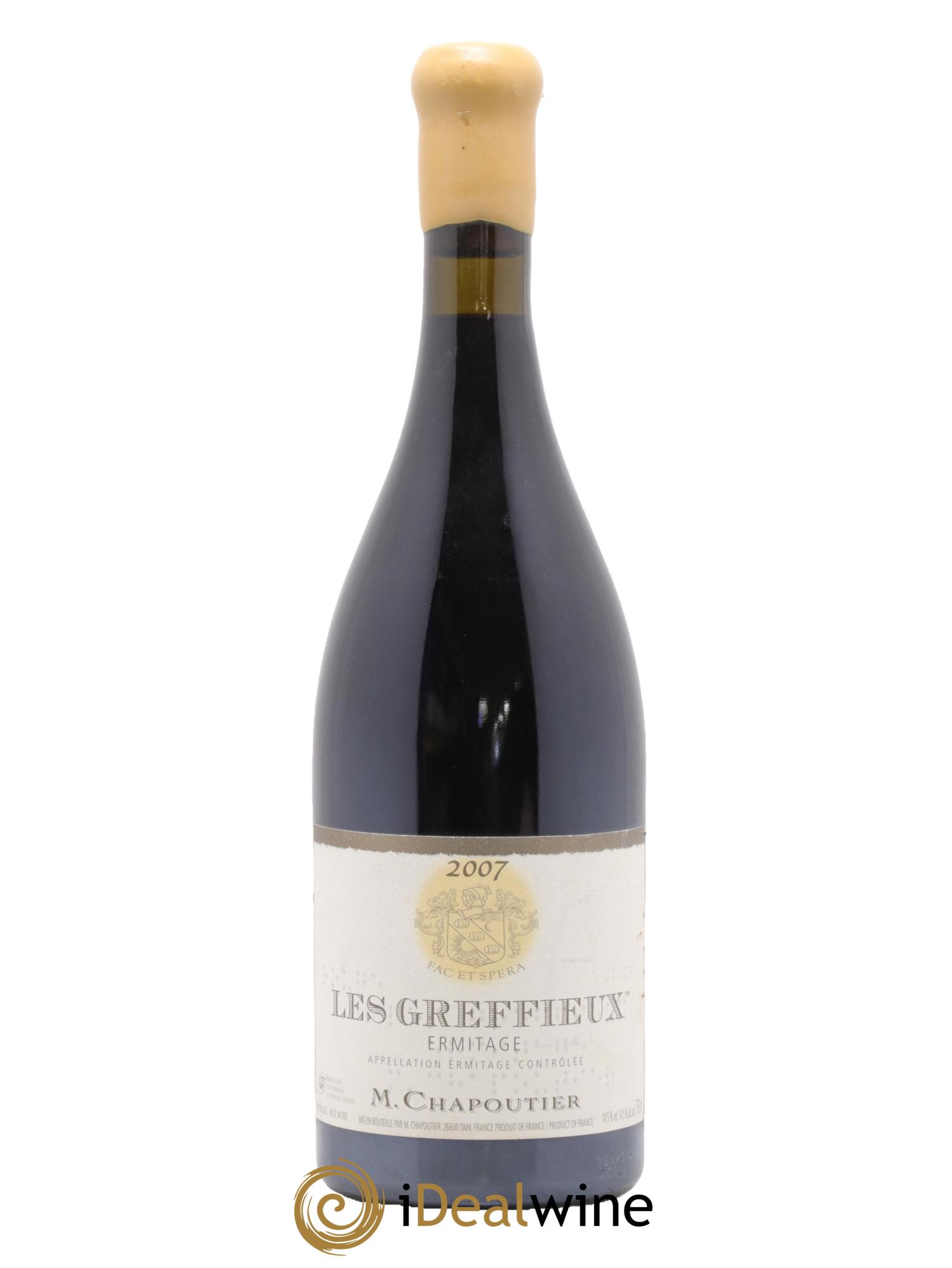 Hermitage Ermitage Les Greffieux Chapoutier 2007 - Lot de 1 bouteille - 0