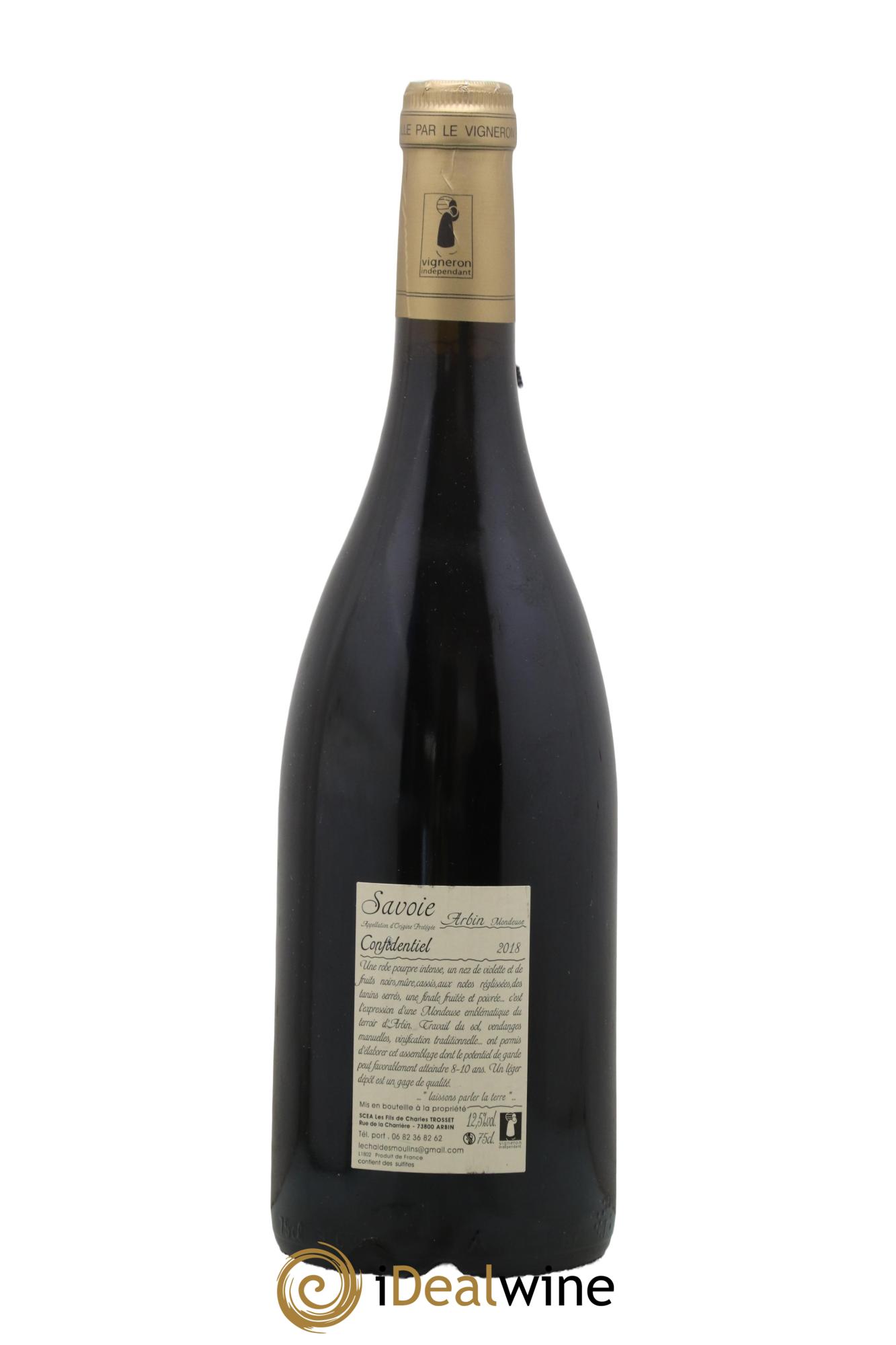 Vin de Savoie Arbin Mondeuse Confidentiel Trosset 2018 - Posten von 1 Flasche - 1