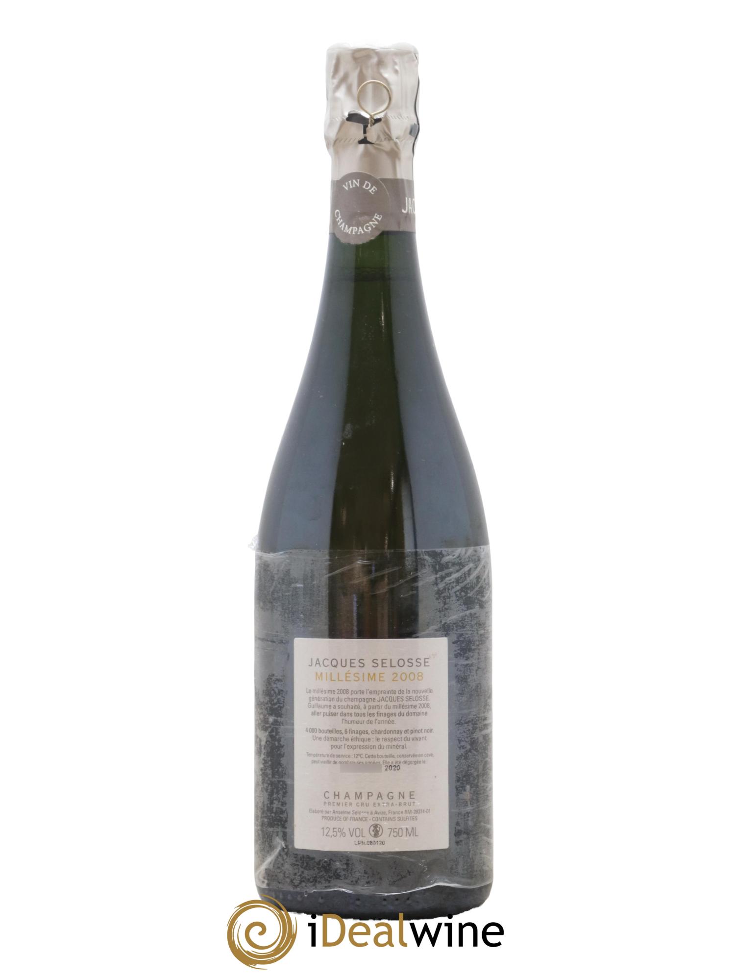 1er Cru Millésimé Extra-Brut Jacques Selosse  2008 - Lotto di 1 bottiglia - 1