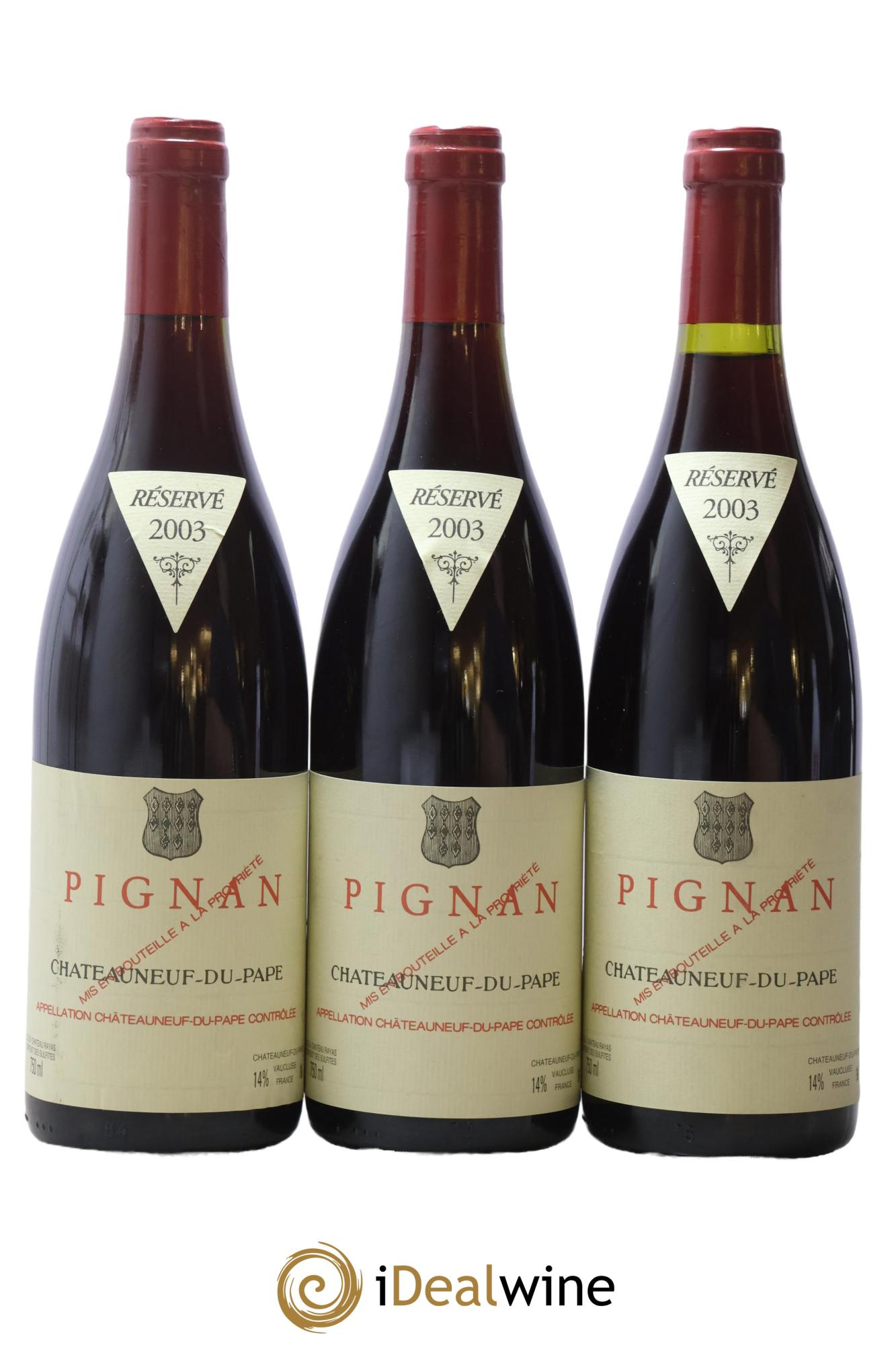 Châteauneuf-du-Pape Domaine De Pignan 2003 - Lot of 3 bottles - 0