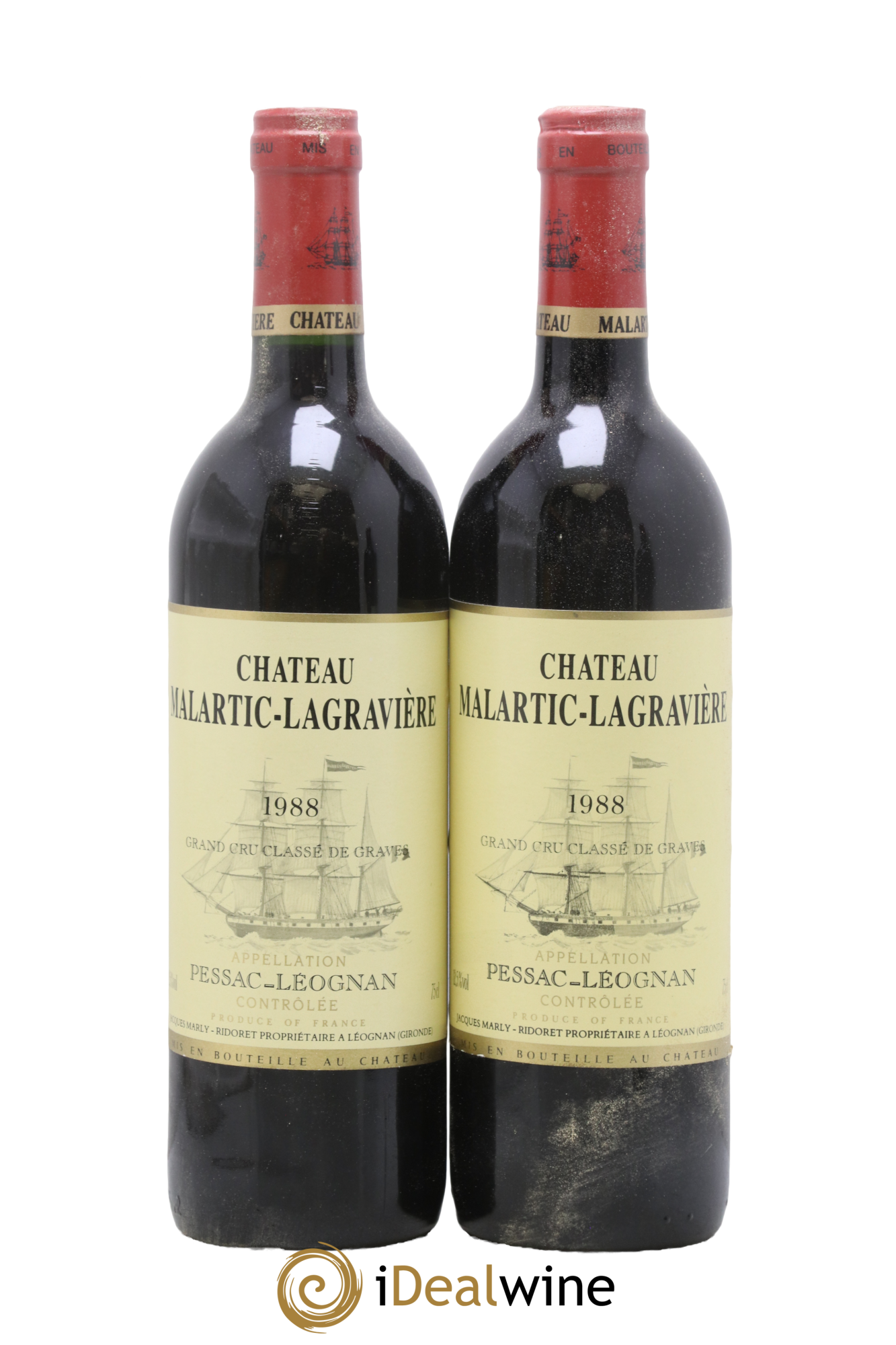 Château Malartic-Lagravière Cru Classé de Graves 1988 - Lot de 2 bouteilles - 0