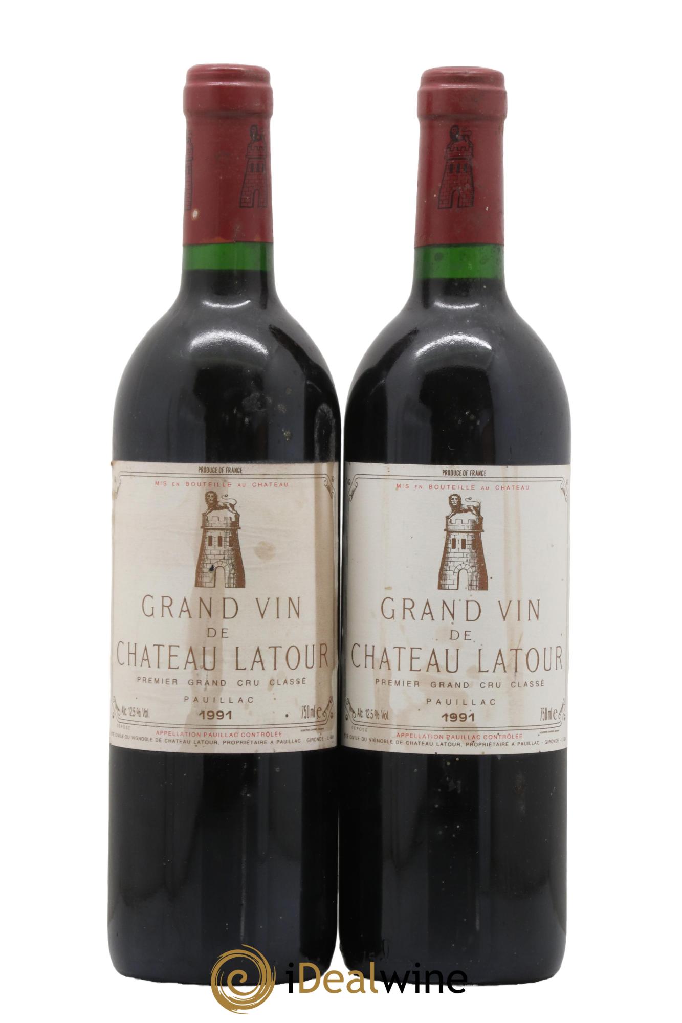 Château Latour 1er Grand Cru Classé 1991 - Lotto di 2 bottiglie - 0