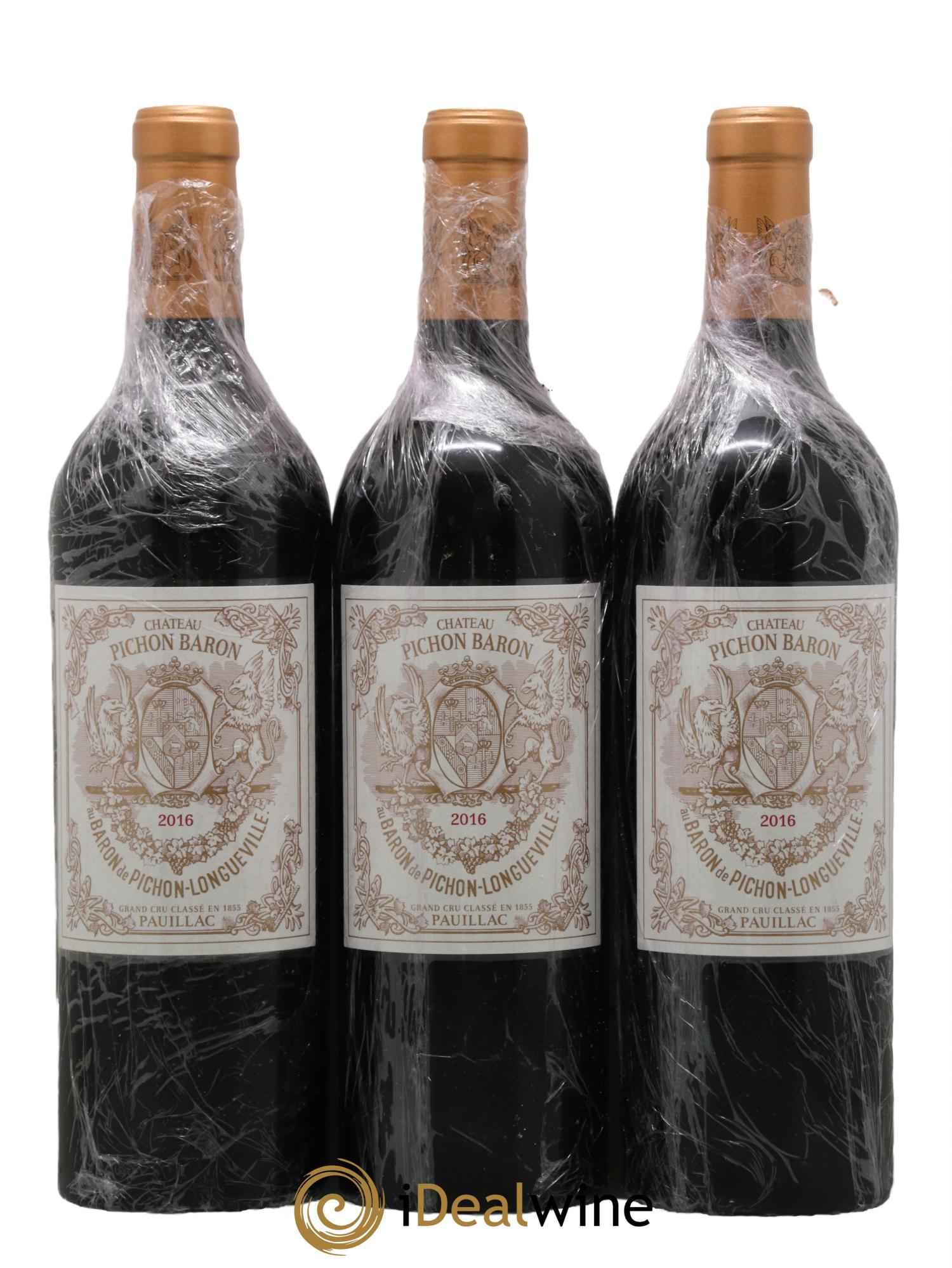 Pichon Longueville Baron 2ème Grand Cru Classé 2016 - Lot de 3 bouteilles - 0