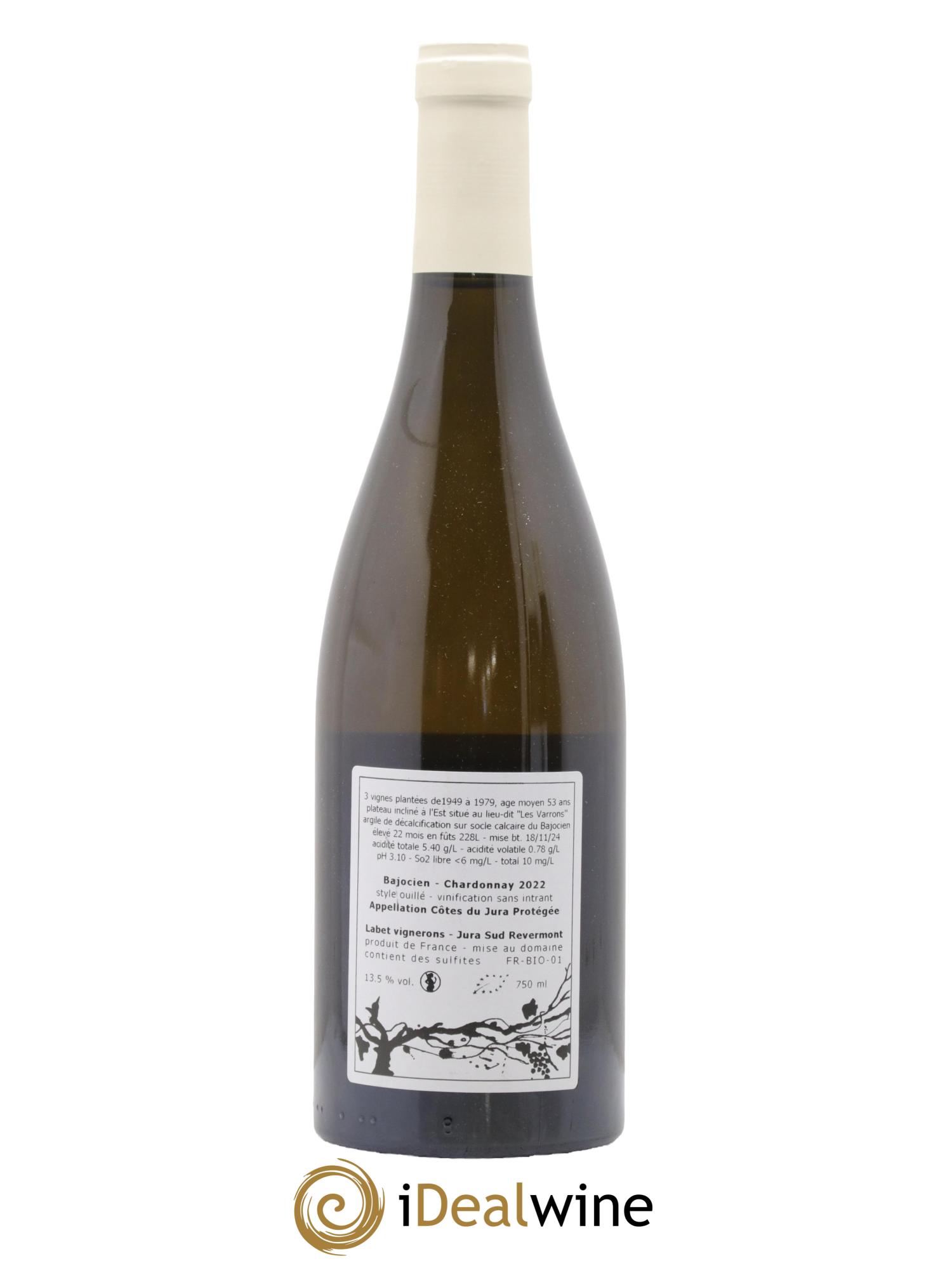 Côtes du Jura Chardonnay Bajocien Romain - Julien - Charline Labet 2022 - Lot de 1 bouteille - 1
