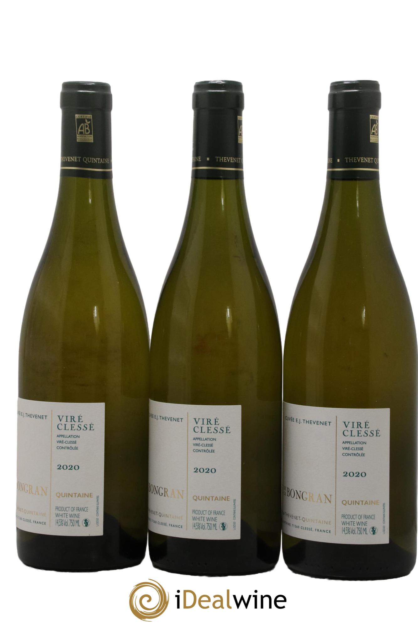 Viré-Clessé Cuvée E.J. Thevenet Domaine de la Bongran (J.Thevenet) 2020 - Lot de 3 bouteilles - 1