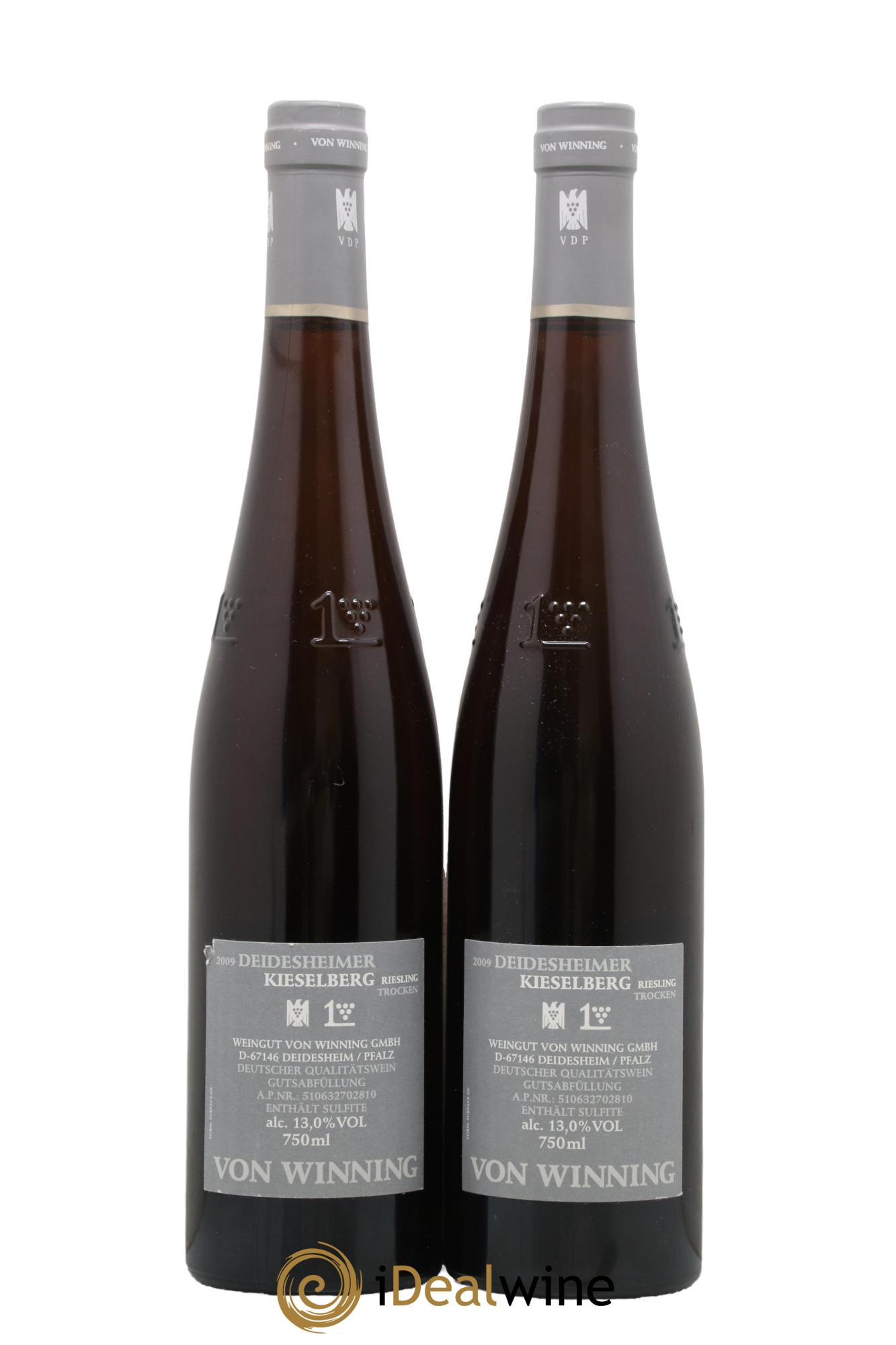 Allemagne Pfalz Kieselberg GG Von Winning 2009 - Lot of 2 bottles - 1