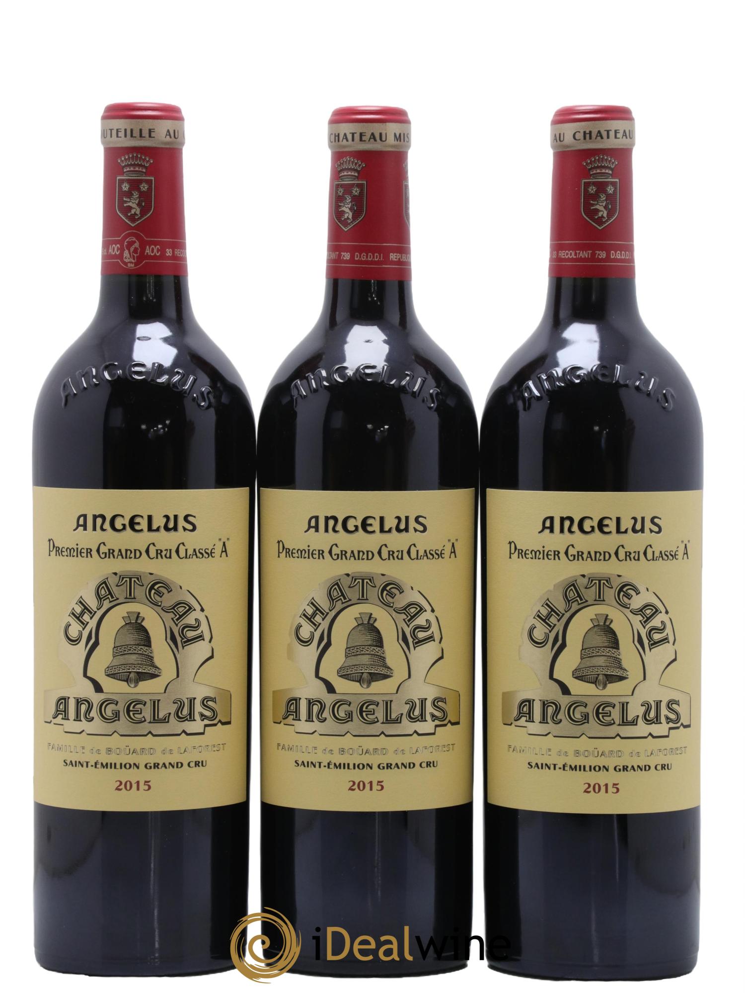 Château Angélus 1er Grand Cru Classé A 2015 - Lot de 3 bouteilles - 0