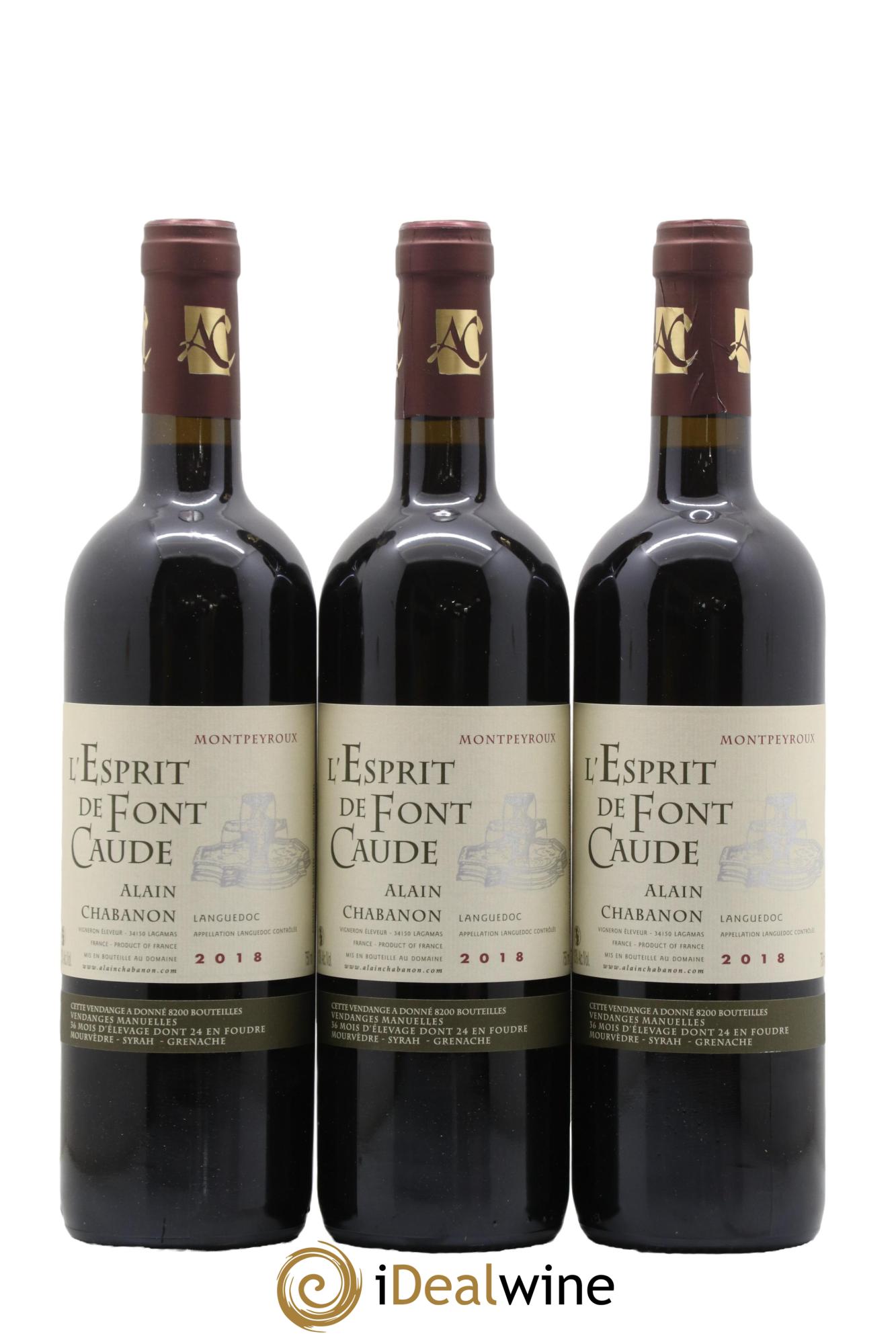 Languedoc Montpeyroux Alain Chabanon (Domaine) L'Esprit de Font Caude 2018 - Lot of 12 bottles - 1