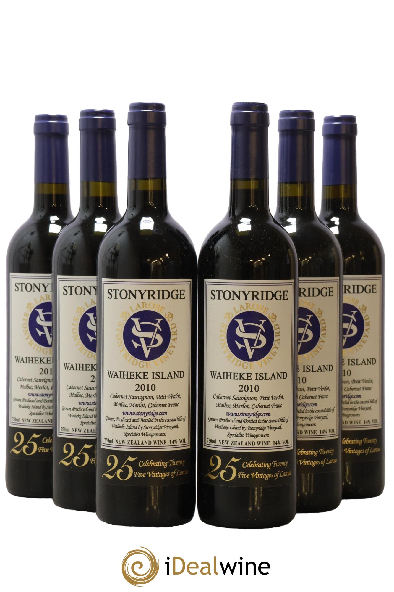 Nouvelle Zélande Larose Waiheke Island Stonyridge 2010 - Lot de 6 bouteilles - 0