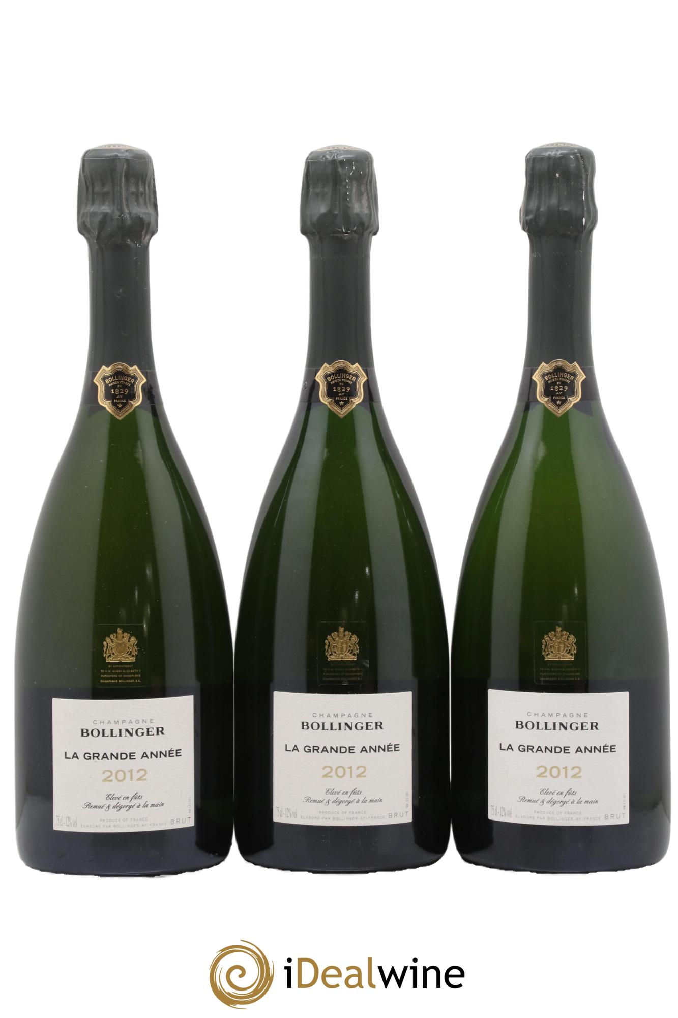 Grande Année Brut Bollinger 2012 - Lot de 3 bouteilles - 0