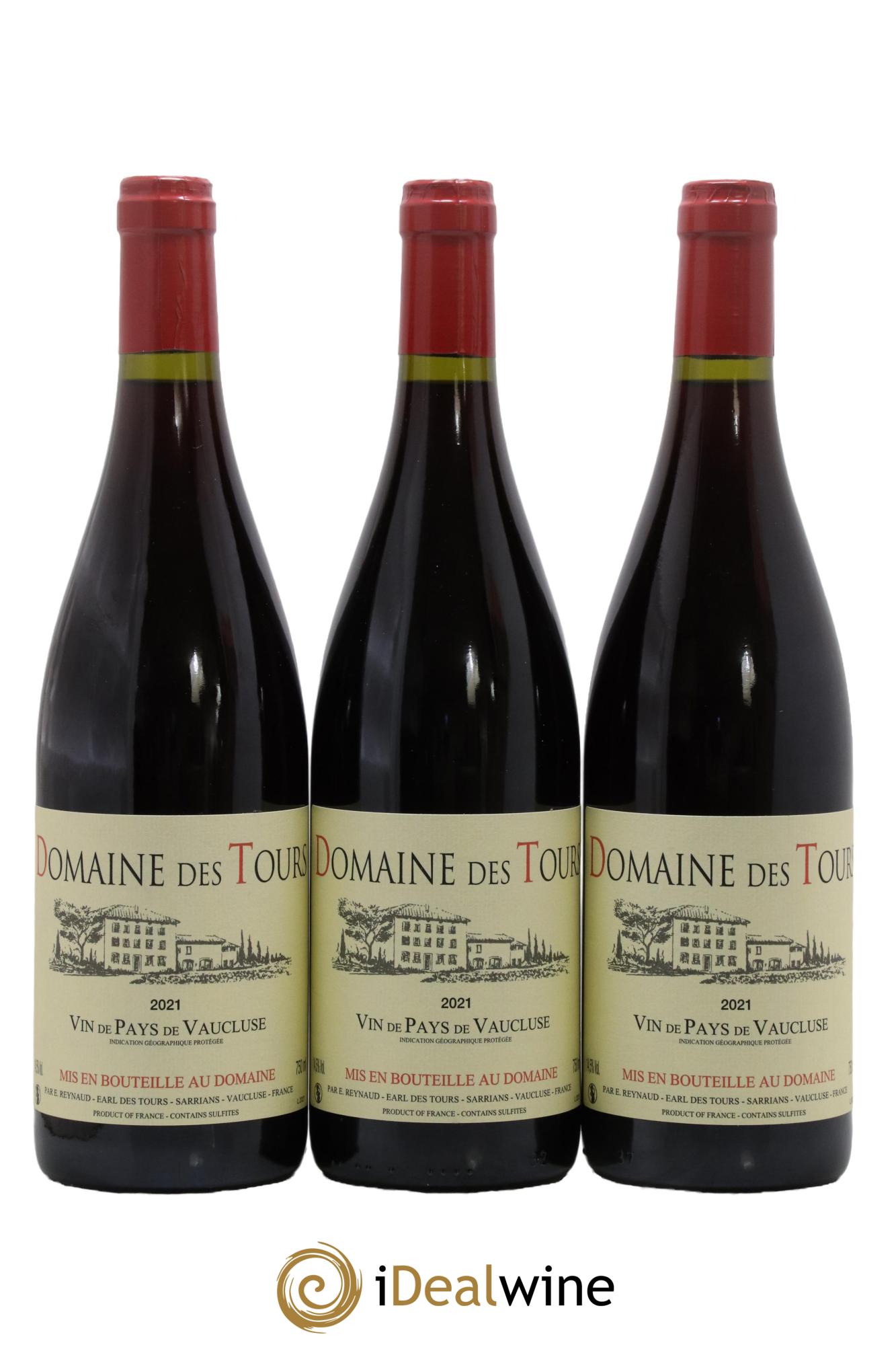 IGP Vaucluse (Vin de Pays de Vaucluse) Domaine des Tours Emmanuel Reynaud 2021 - Lot of 3 bottles - 0