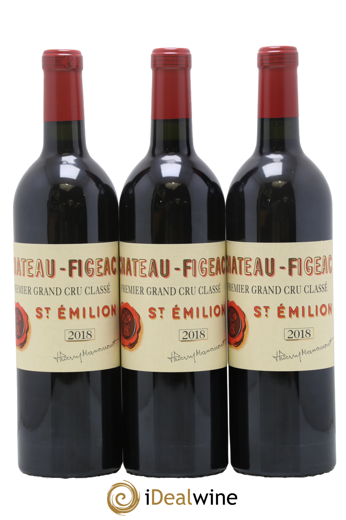 Château Figeac 1er Grand Cru Classé A 2018 - Lot of 3 bottles - 0