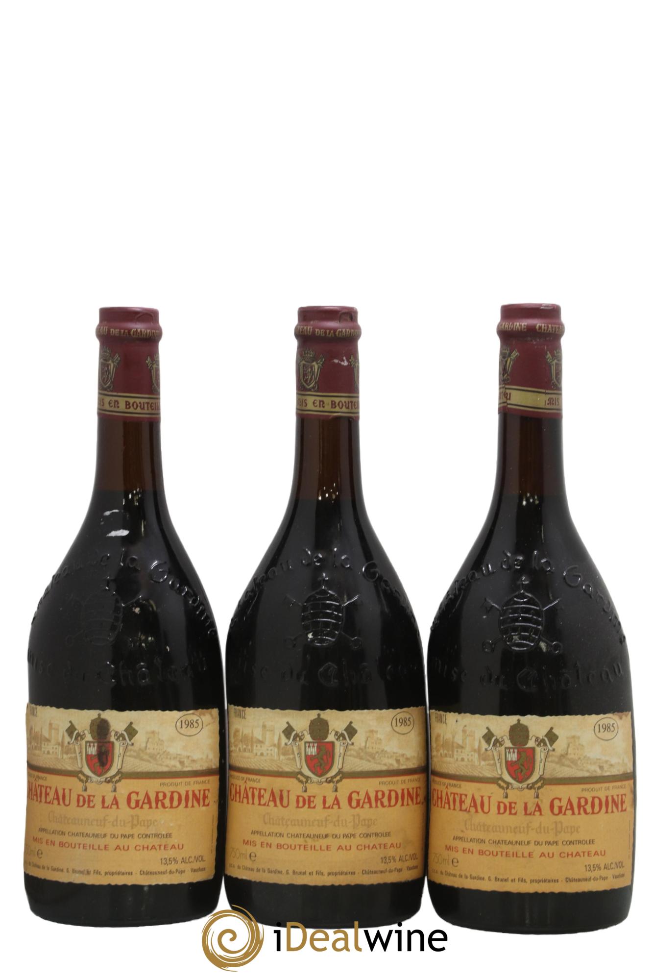 Châteauneuf-du-Pape Château de La Gardine Famille Brunel 1985 - Lotto di 3 bottiglie - 0