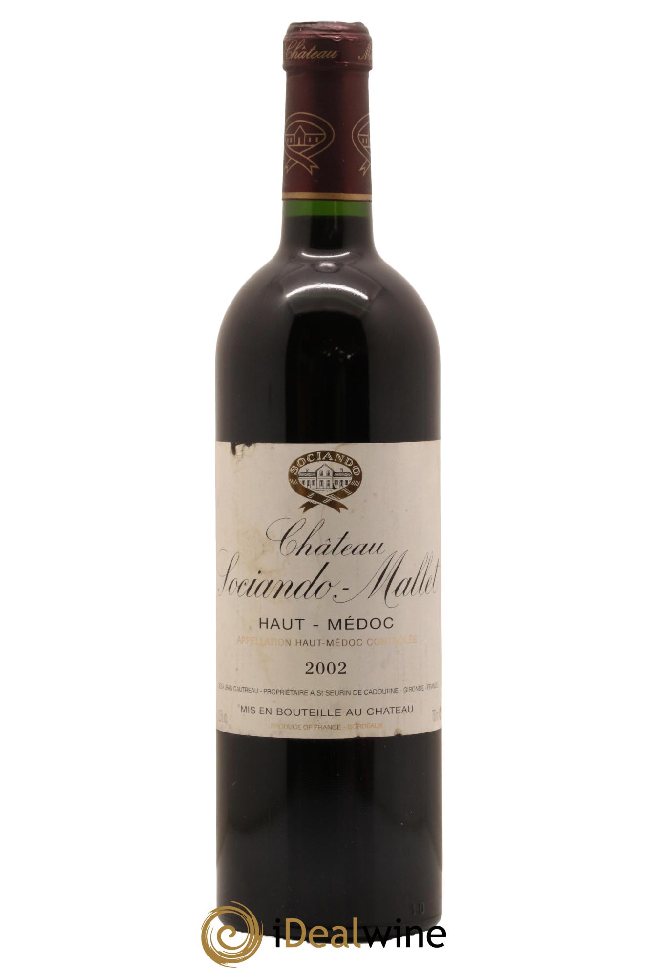 Château Sociando Mallet 2002 - Lot de 1 bouteille - 0
