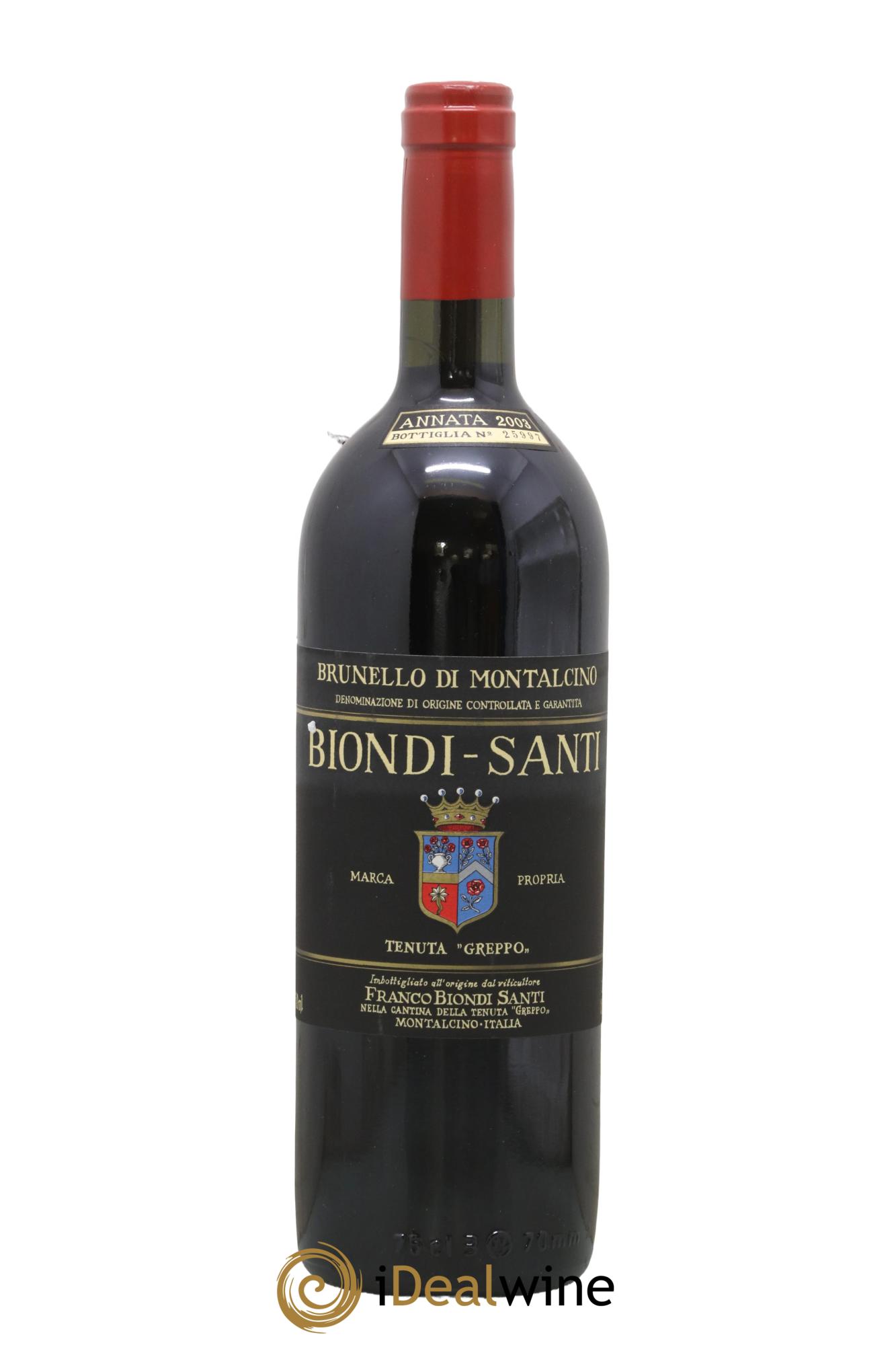 Brunello di Montalcino DOCG Biondi-Santi Tenuta Greppo 2003 - Posten von 1 Flasche - 0