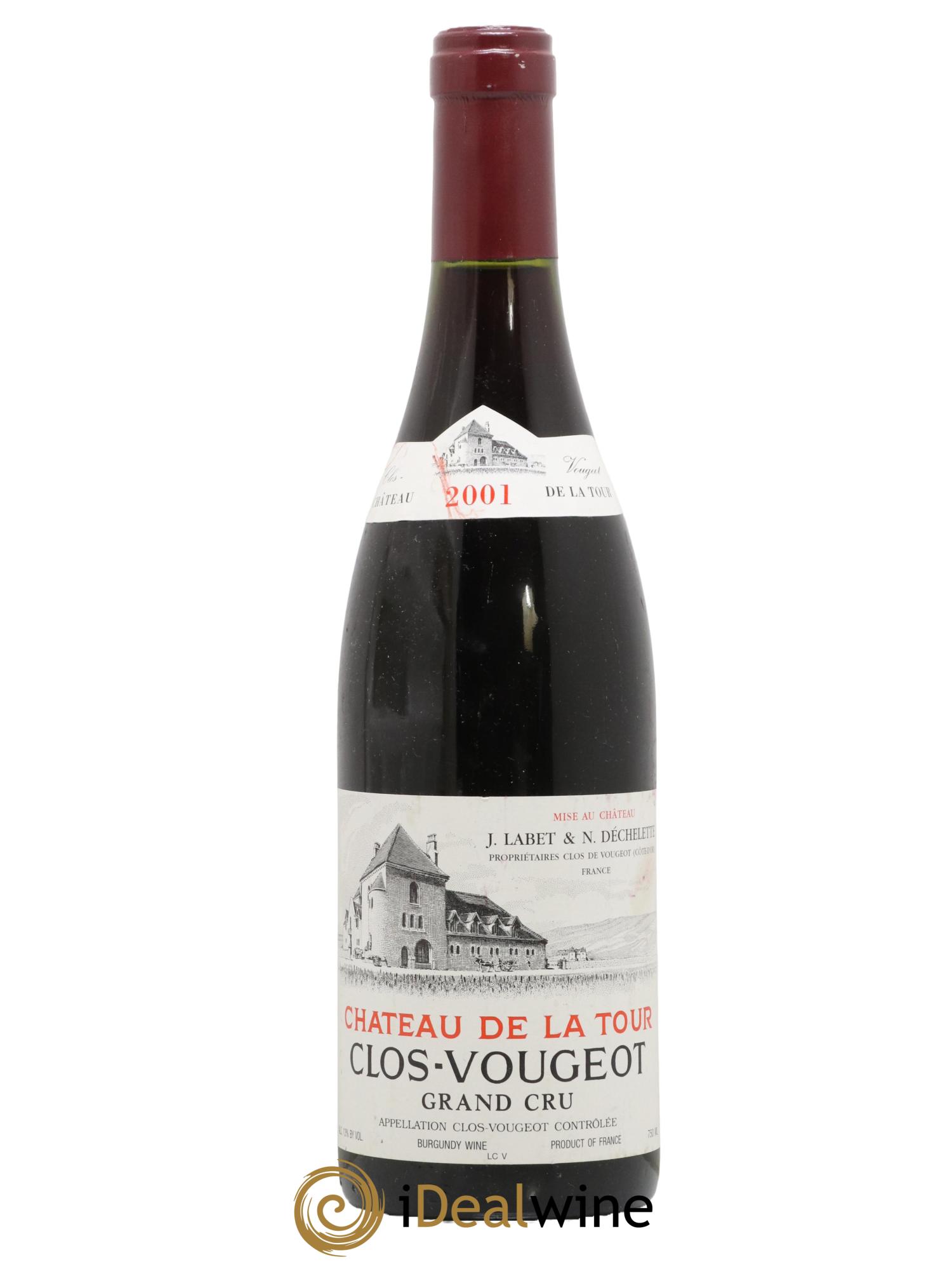 Clos de Vougeot Grand Cru Château de La Tour 2001 - Lot de 1 bouteille - 0