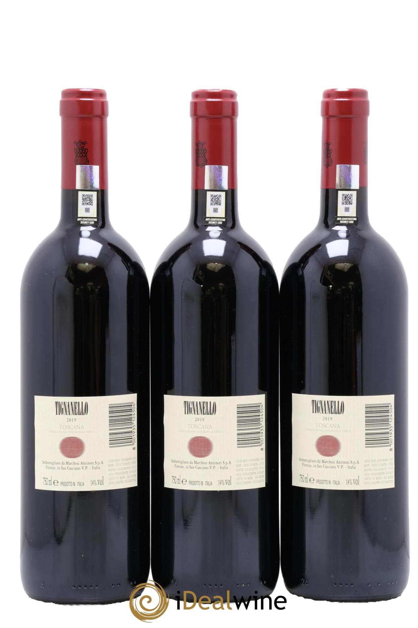 Toscana IGT Tignanello Tenuta Tignanello - Marchesi Antinori 2019 - Lotto di 3 bottiglie - 1