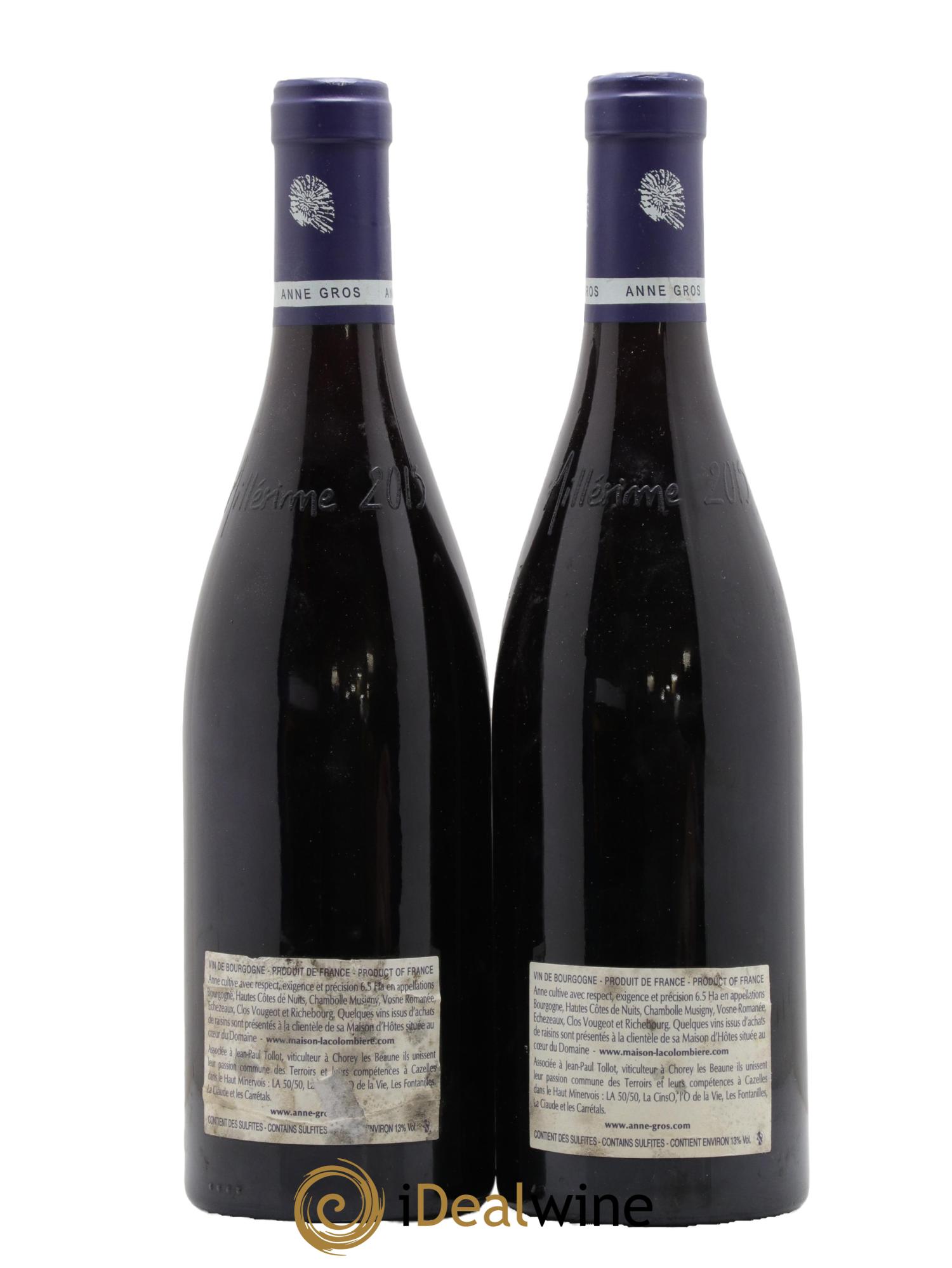 Echezeaux Grand Cru Les Loachausses Anne Gros  2015 - Lot of 2 bottles - 1