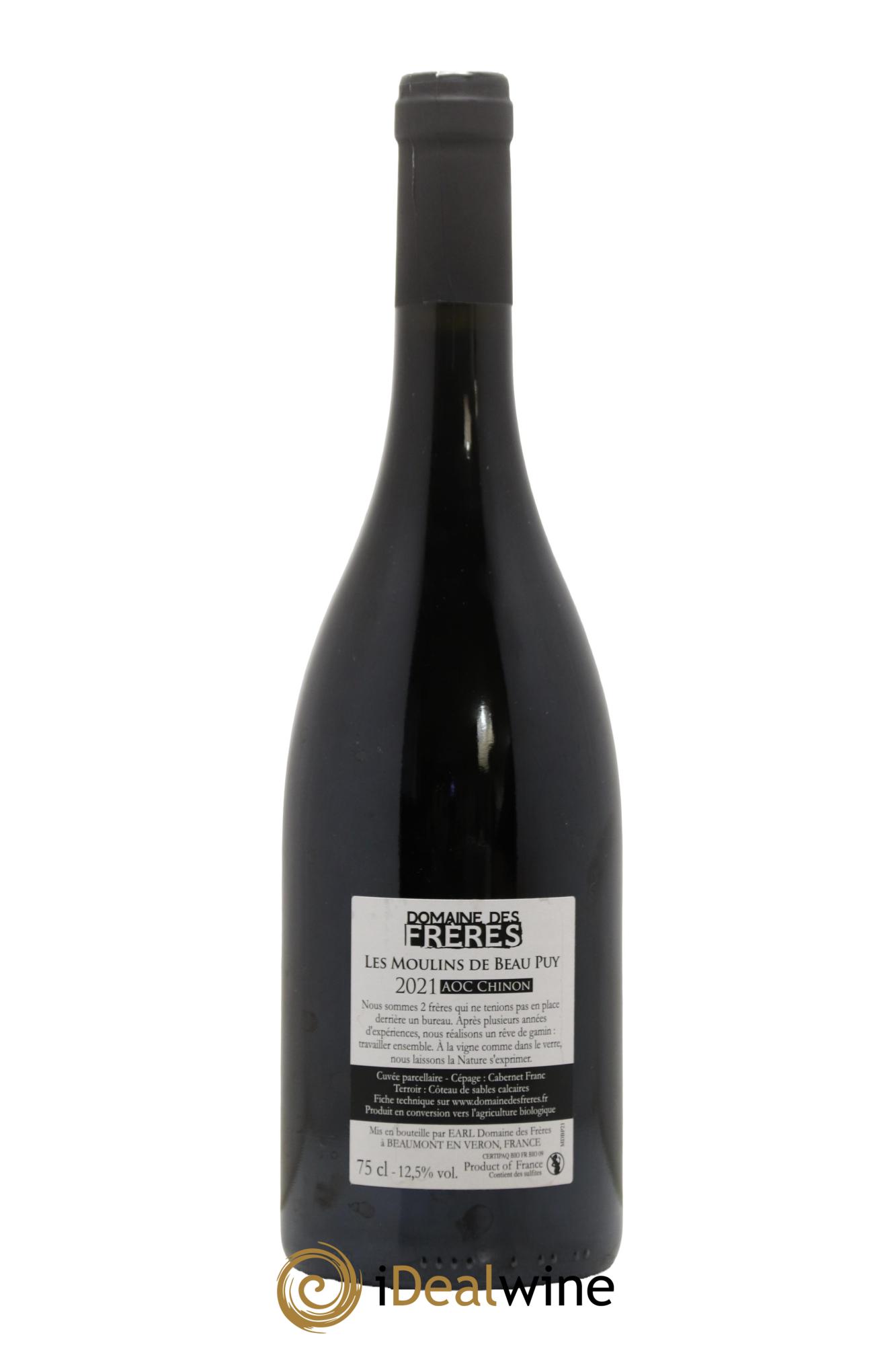 Chinon Les Moulins de Beau Puy Domaine des Frères 2021 - Lot of 1 bottle - 1