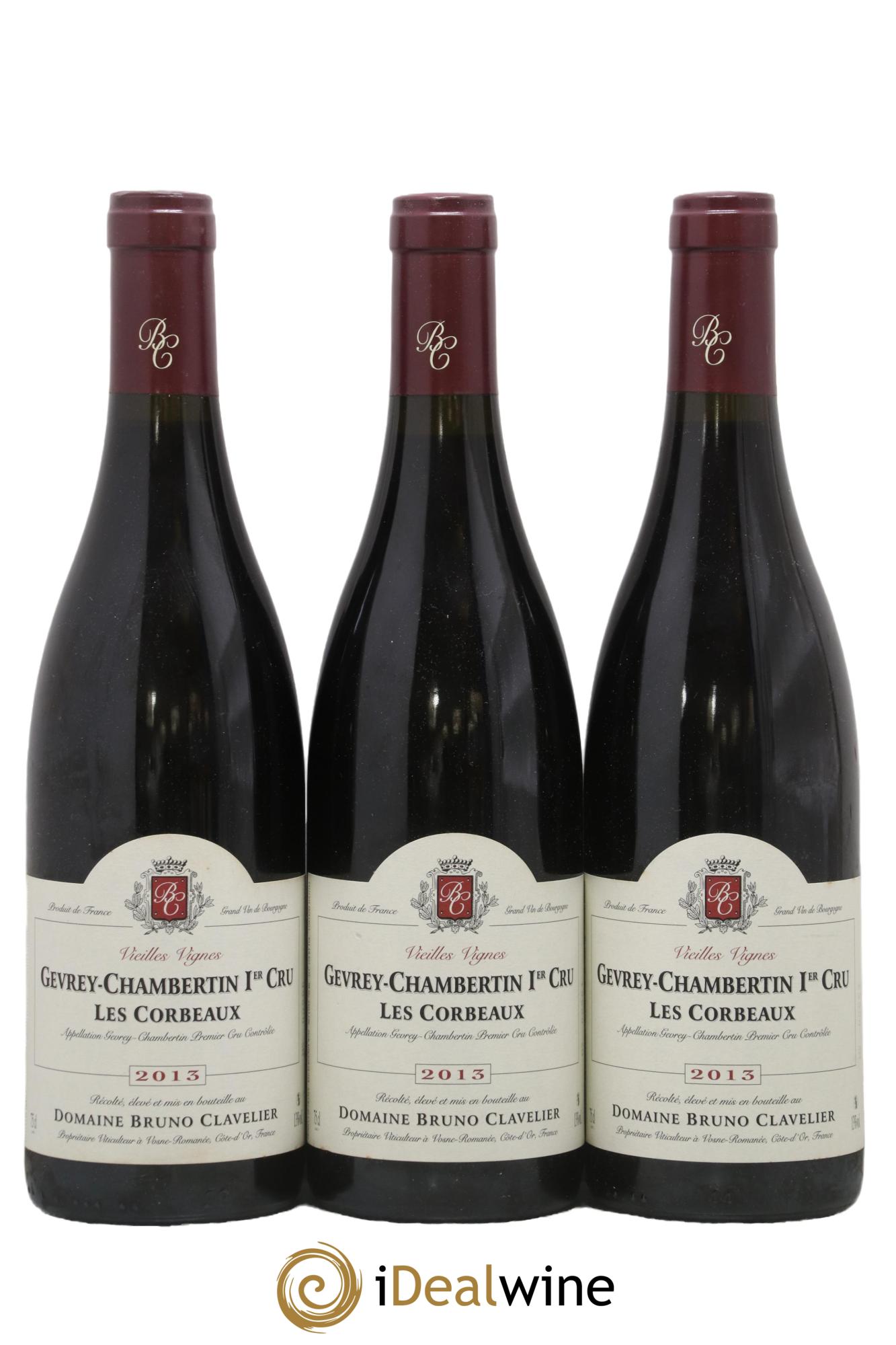 Gevrey-Chambertin 1er Cru Les Corbeaux Vieilles Vignes Bruno Clavelier 2013 - Lot de 3 bouteilles - 0