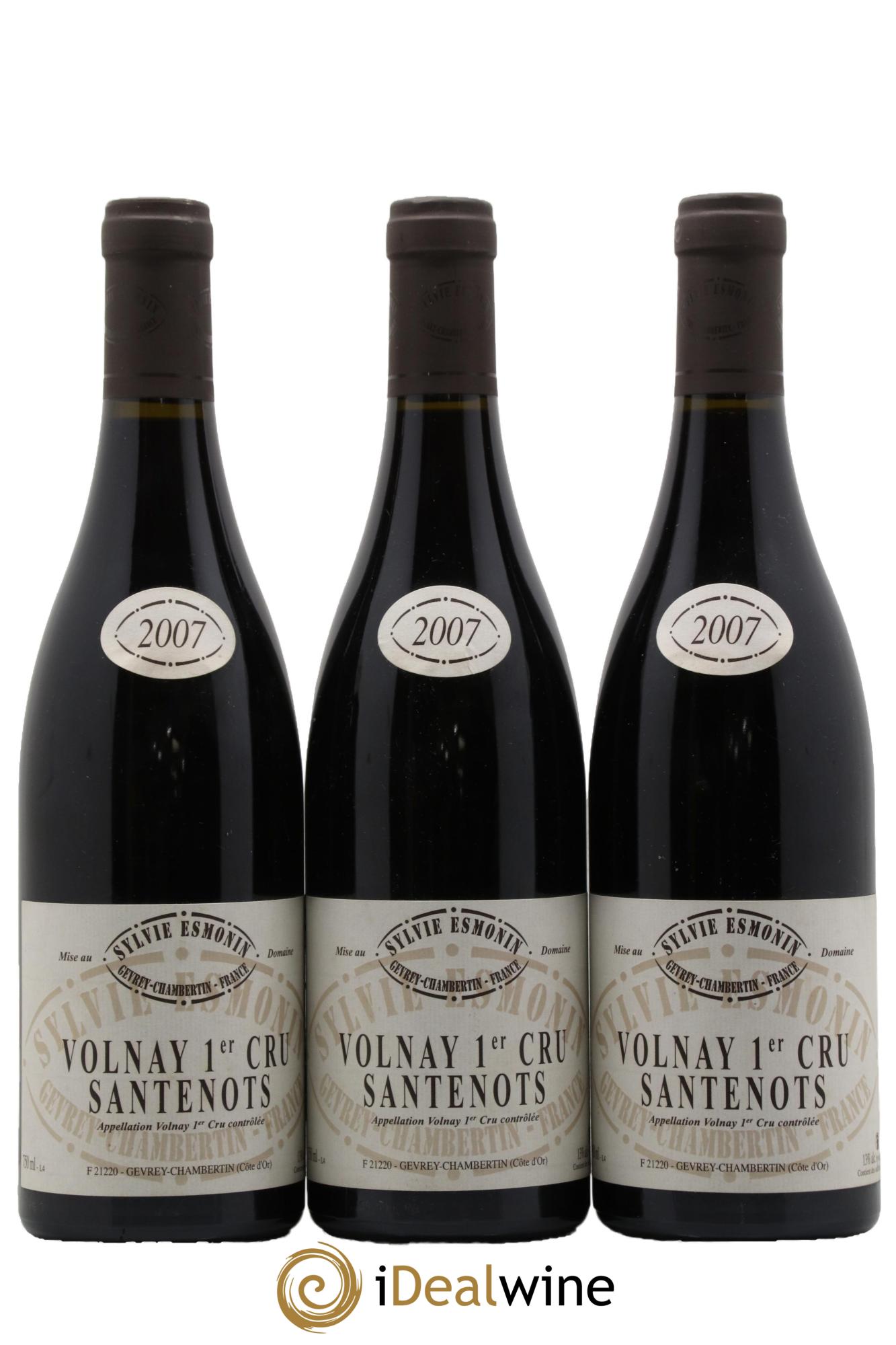 Volnay 1er Cru Santenots Sylvie Esmonin 2007 - Lot de 3 bouteilles - 0