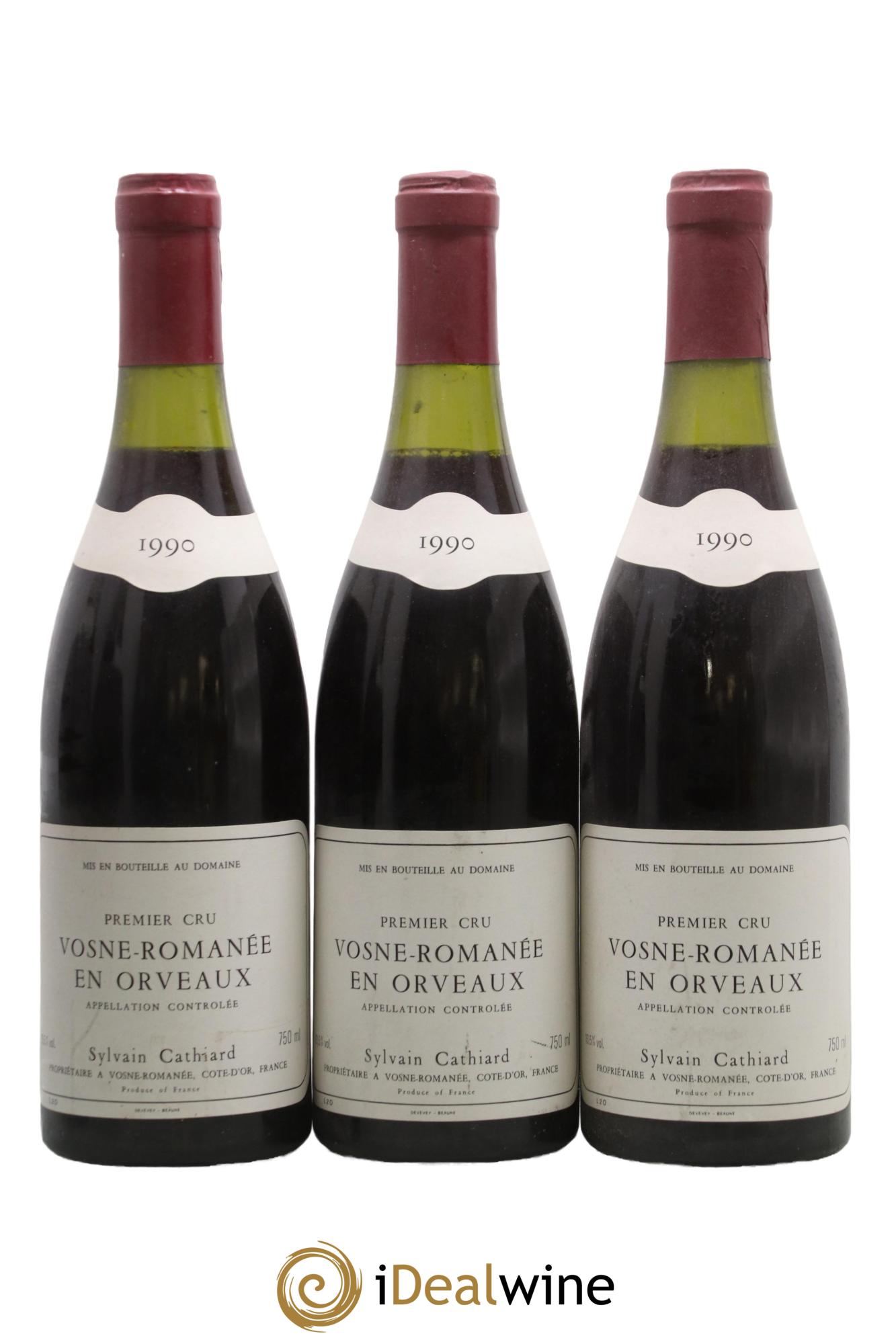 Vosne-Romanée 1er Cru En Orveaux Sylvain Cathiard & Fils 1990 - Lot de 3 bouteilles - 0