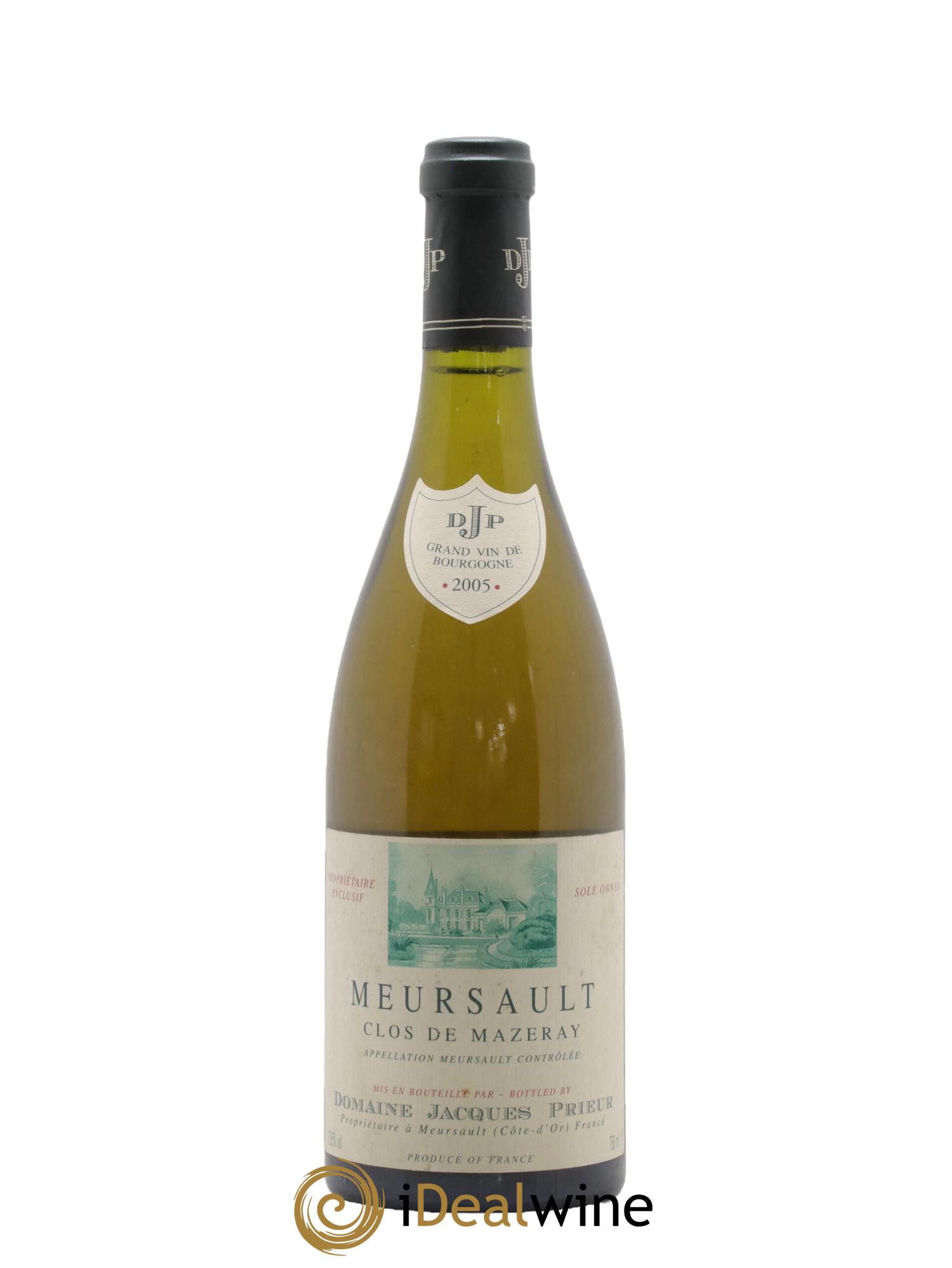 Meursault Clos de Mazeray Monopole Jacques Prieur (Domaine) 2005 - Lot de 1 bouteille - 0