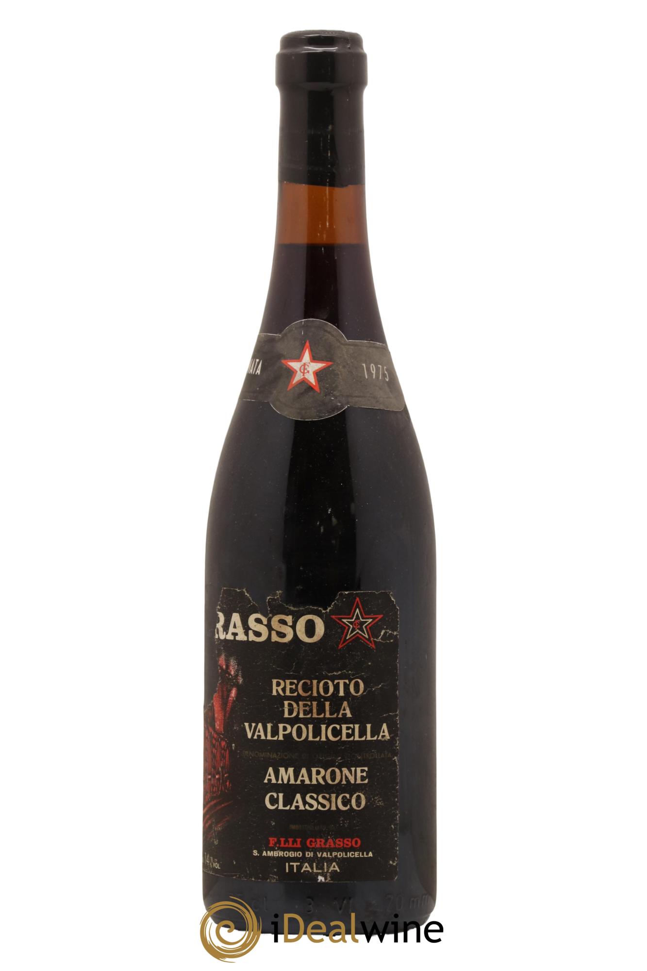 Amarone della Valpolicella DOC Recioto Classico Grasso Fratelli 1975 - Lot de 1 bouteille - 0