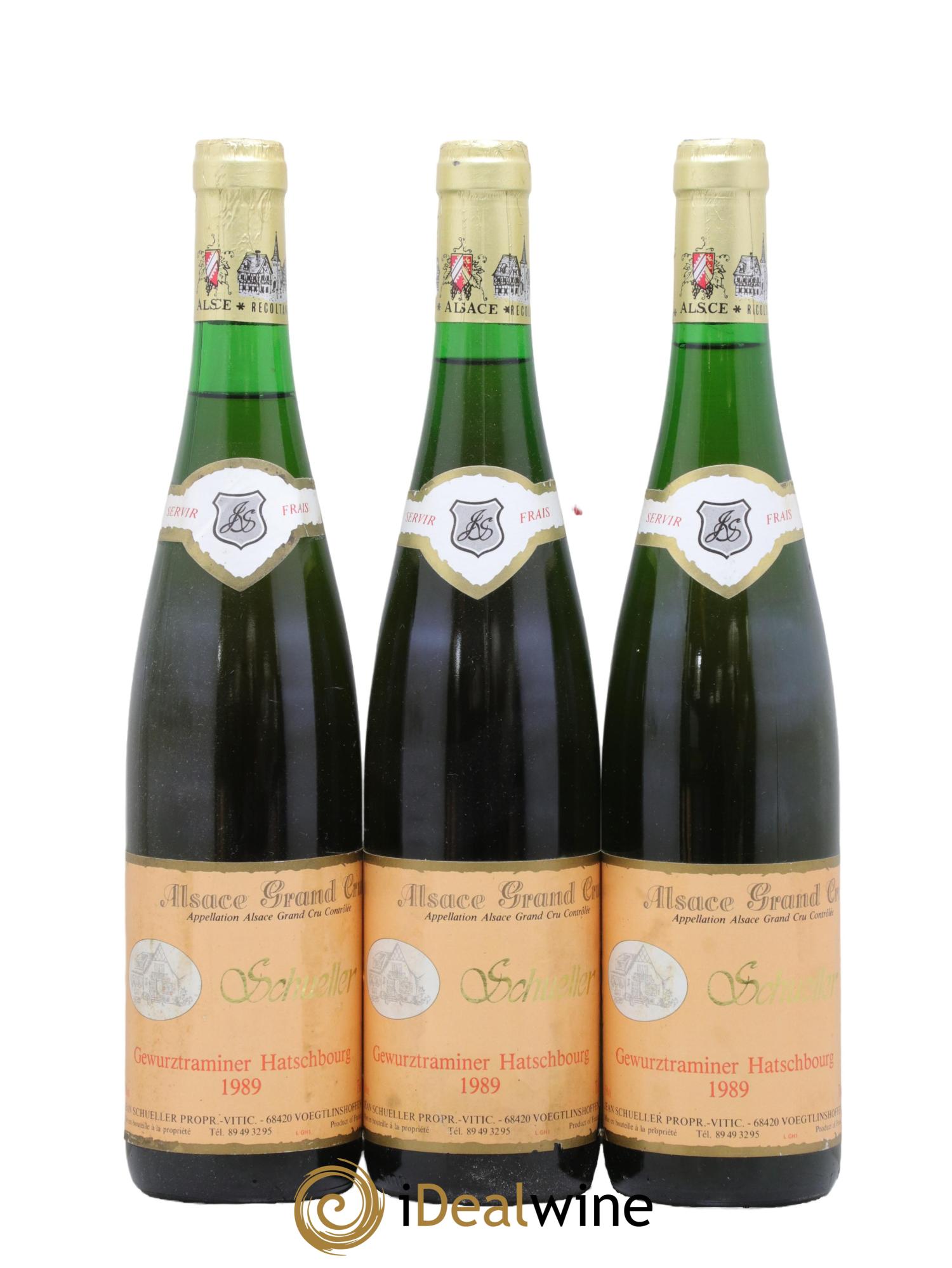 Alsace Gewurztraminer Grand Cru Hatschboourg Jean Schueller 1989 - Lot de 3 bouteilles - 0