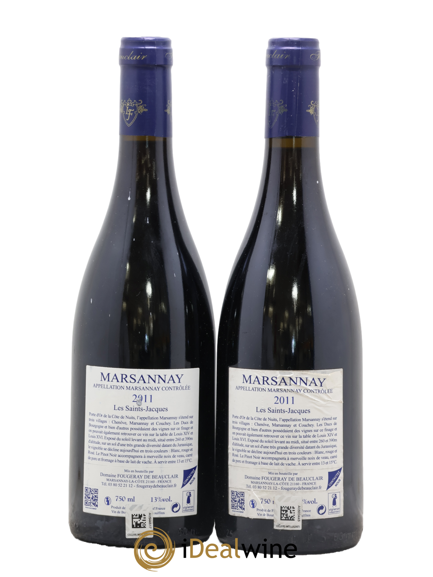 Marsannay Les Saint-Jacques Fougeray de Beauclair 2011 - Lot de 2 bouteilles - 1