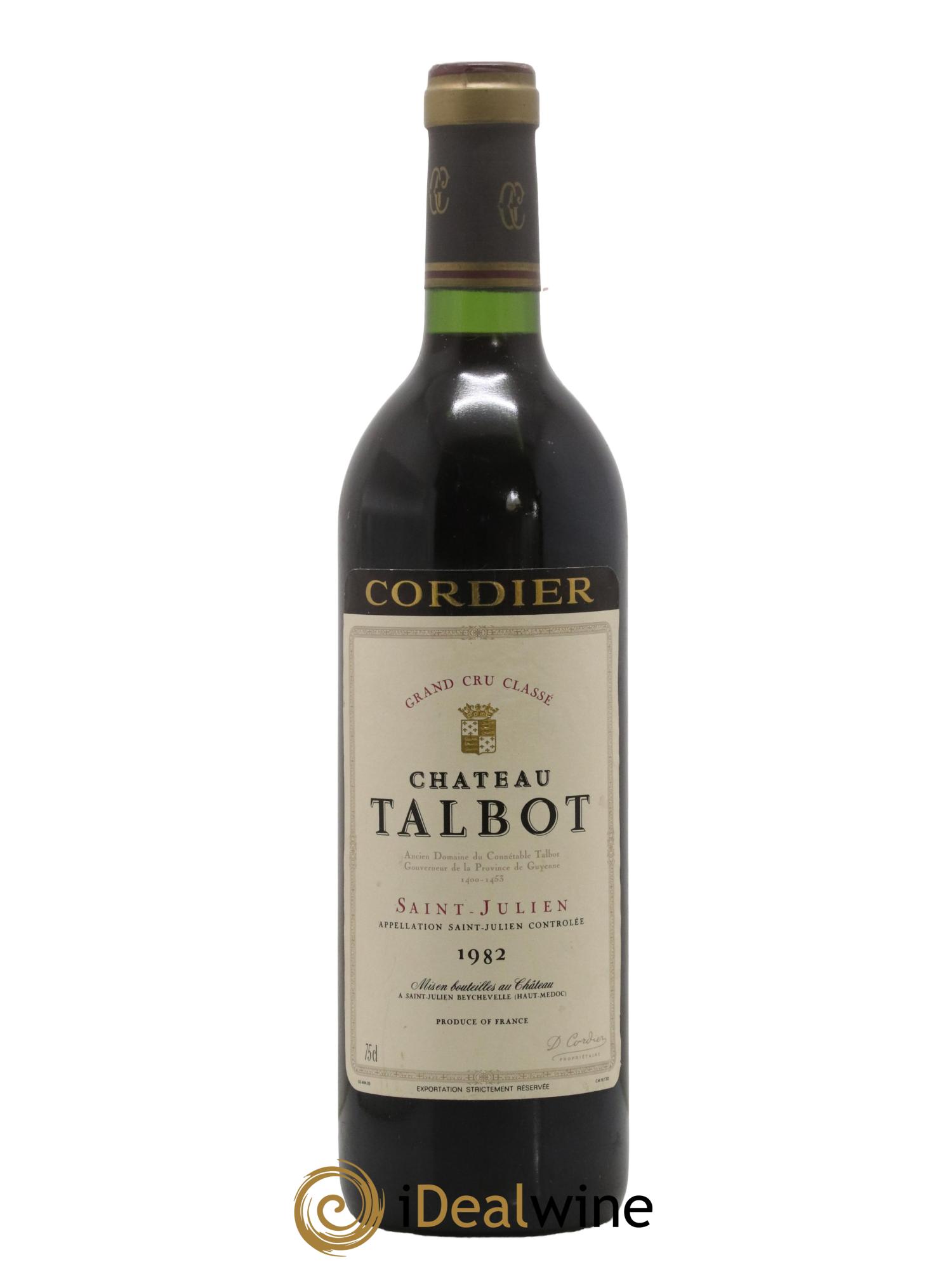 Château Talbot 4ème Grand Cru Classé 1982 - Lot de 1 bouteille - 0