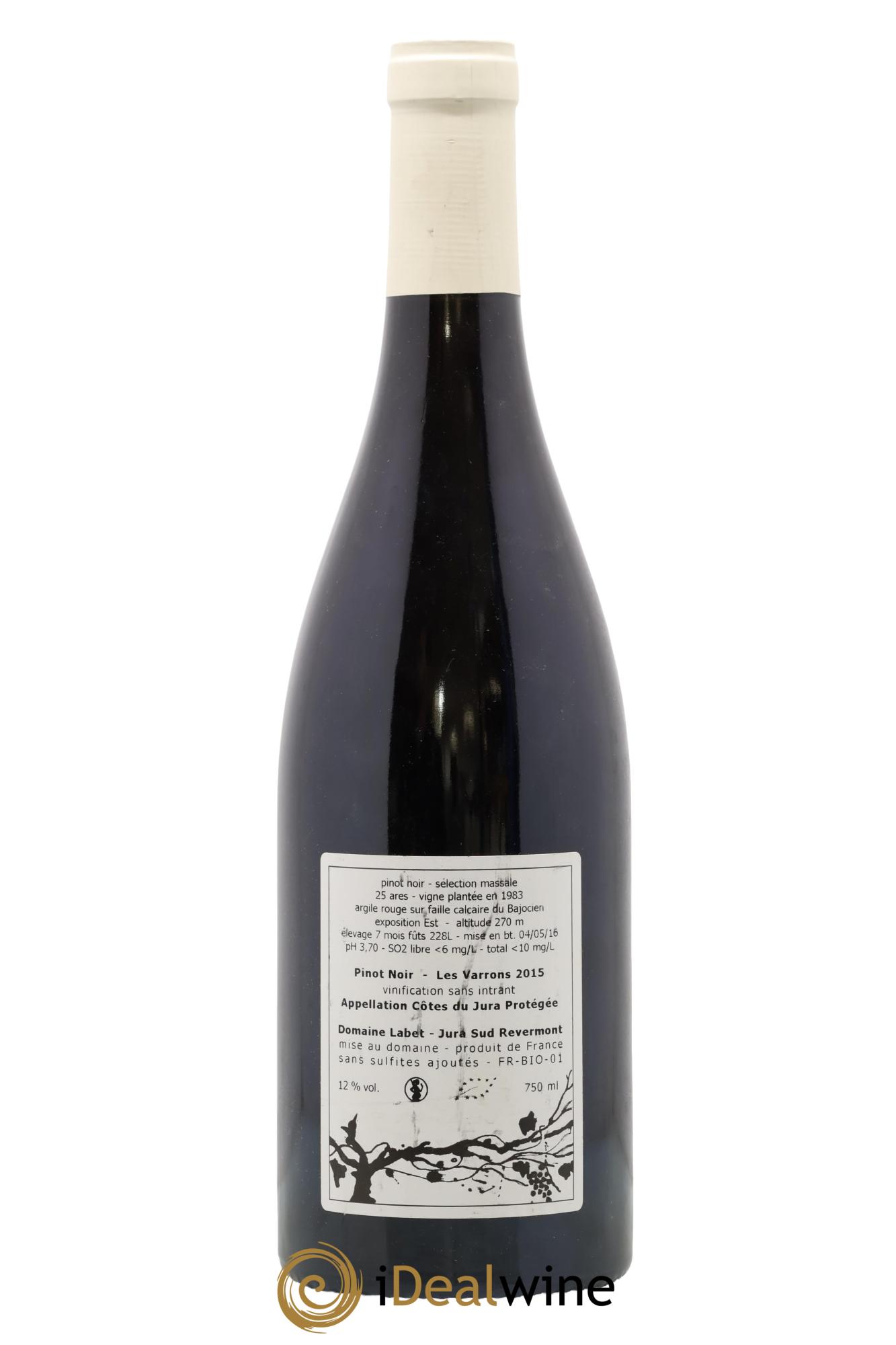 Côtes du Jura Pinot Noir Les Varrons Sélection Massale Romain - Julien - Charline Labet 2015 - Lotto di 1 bottiglia - 1