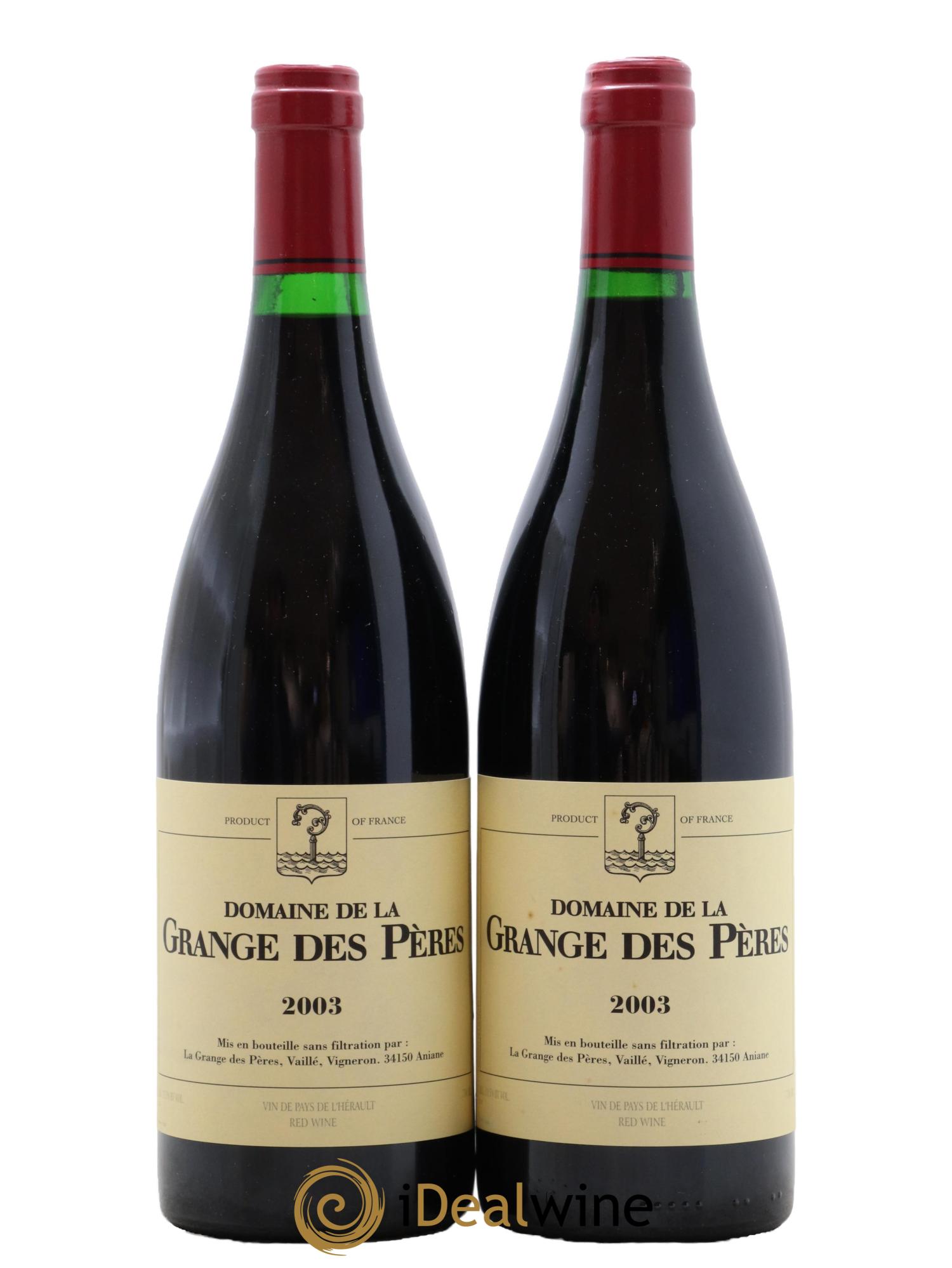 IGP Pays d'Hérault Grange des Pères Laurent Vaillé 2003 - Lotto di 2 bottiglie - 0